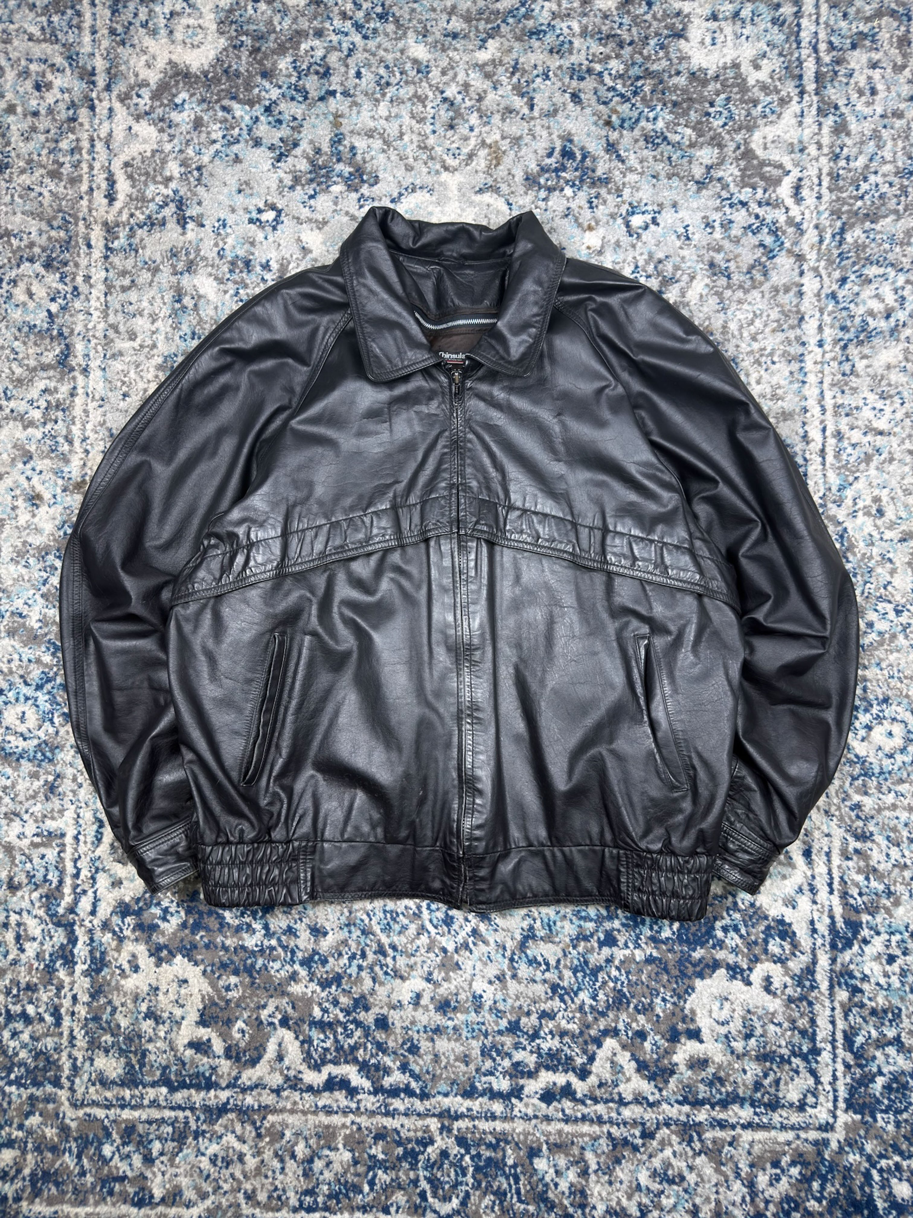 Vintage Bermans Thinsulate Lined Leather Bomber Jacket Size XL