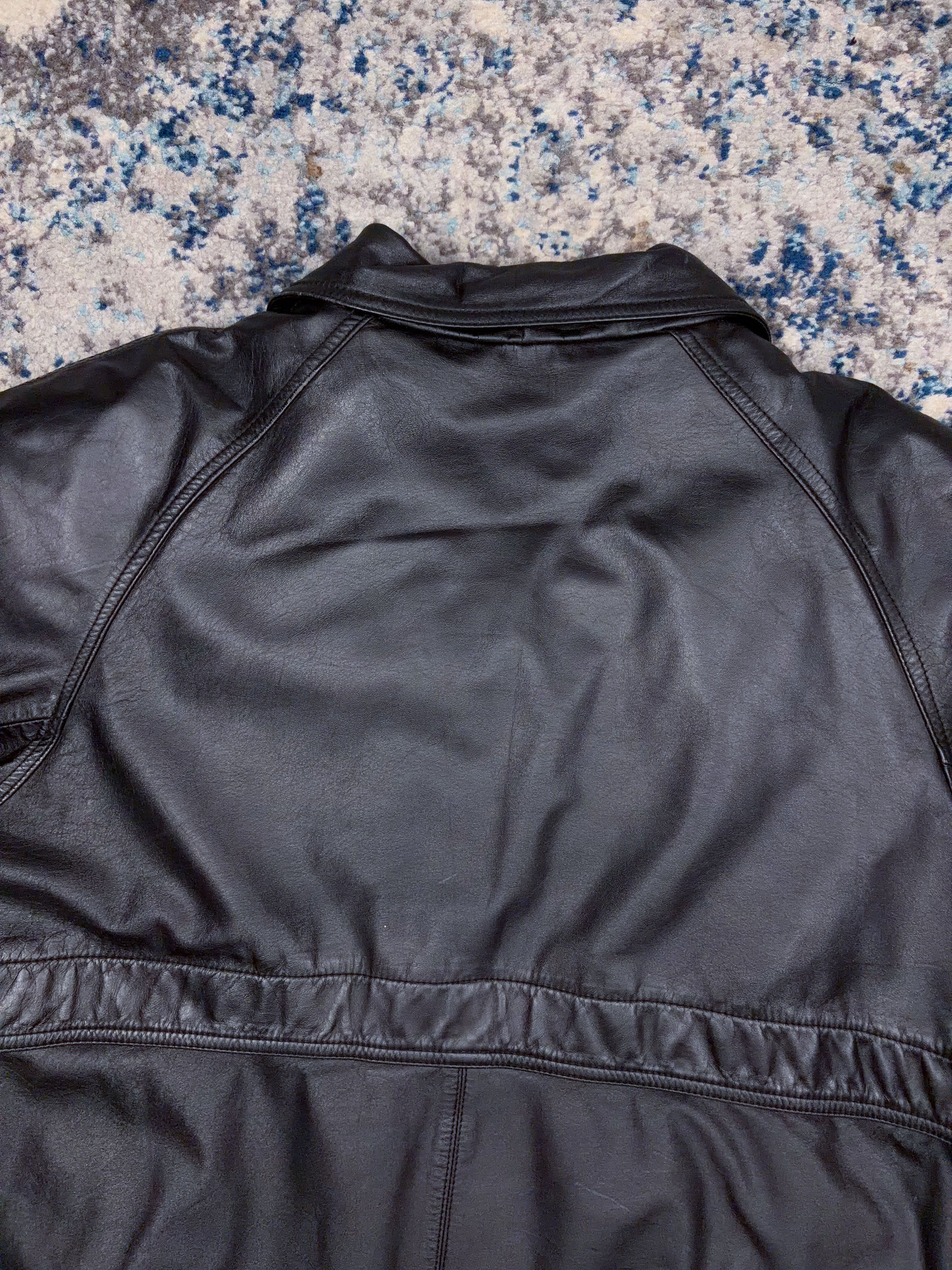 Vintage Bermans Thinsulate Lined Leather Bomber Jacket Size XL