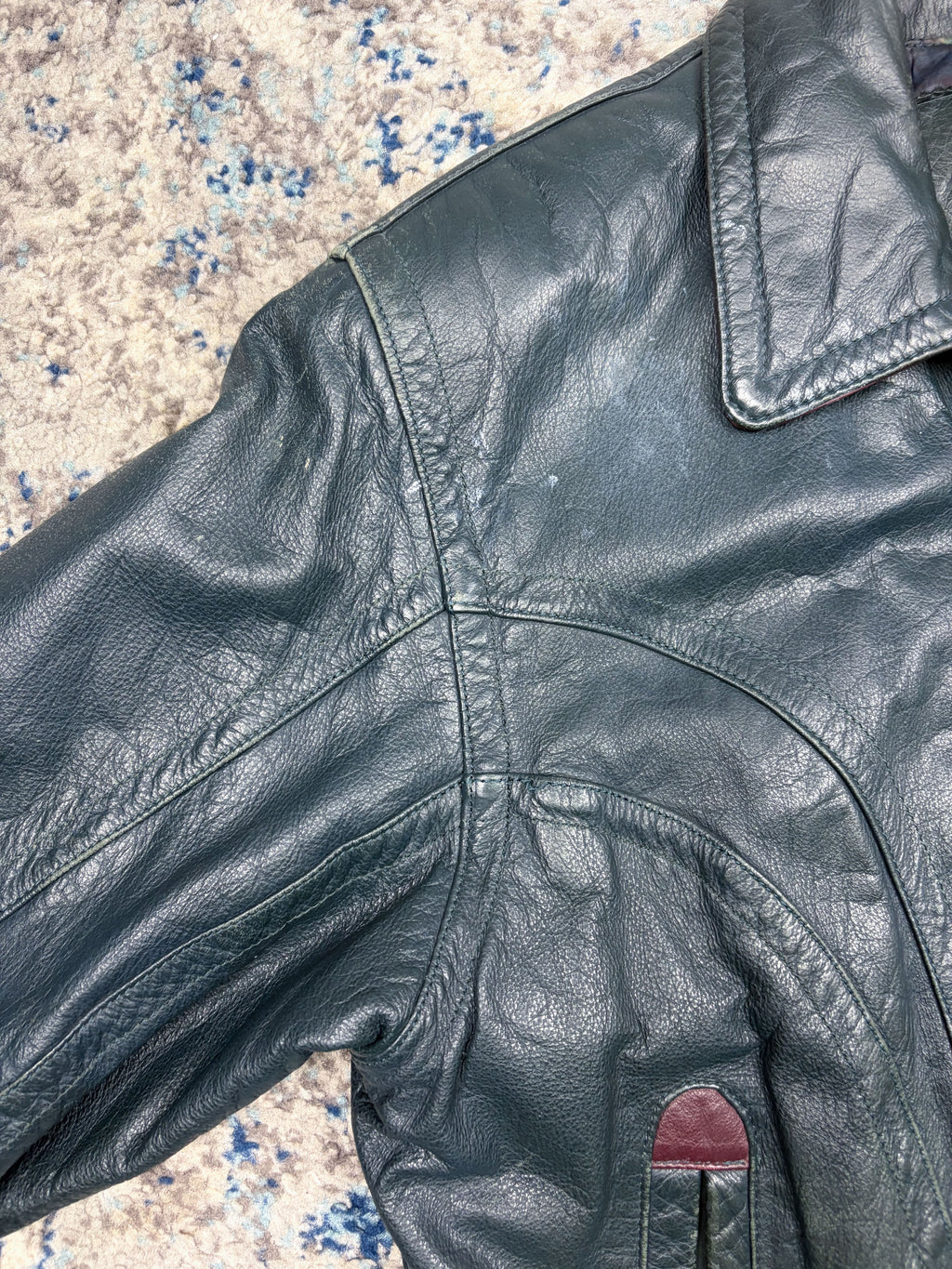 Vintage 90s Esquire Lined Leather Full Zip Bomber Jacket Size Medium