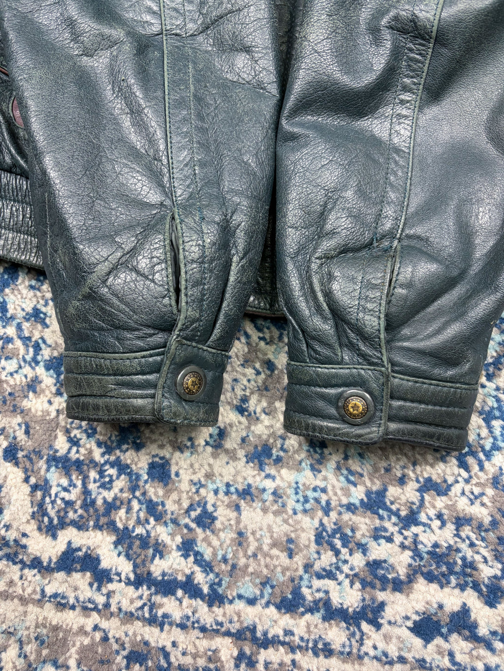 Vintage 90s Esquire Lined Leather Full Zip Bomber Jacket Size Medium