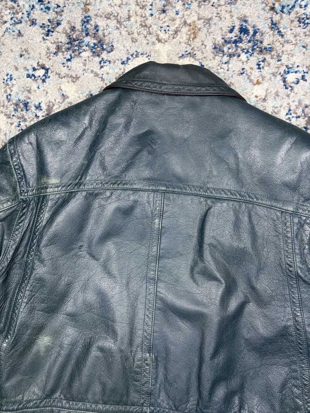 Vintage 90s Esquire Lined Leather Full Zip Bomber Jacket Size Medium