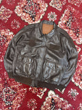 Vintage Y2K Avirex Full Zip Leather Bomber Jacket Size XL