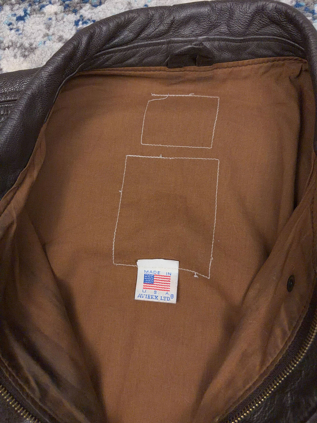 Vintage Y2K Avirex Full Zip Leather Bomber Jacket Size XL