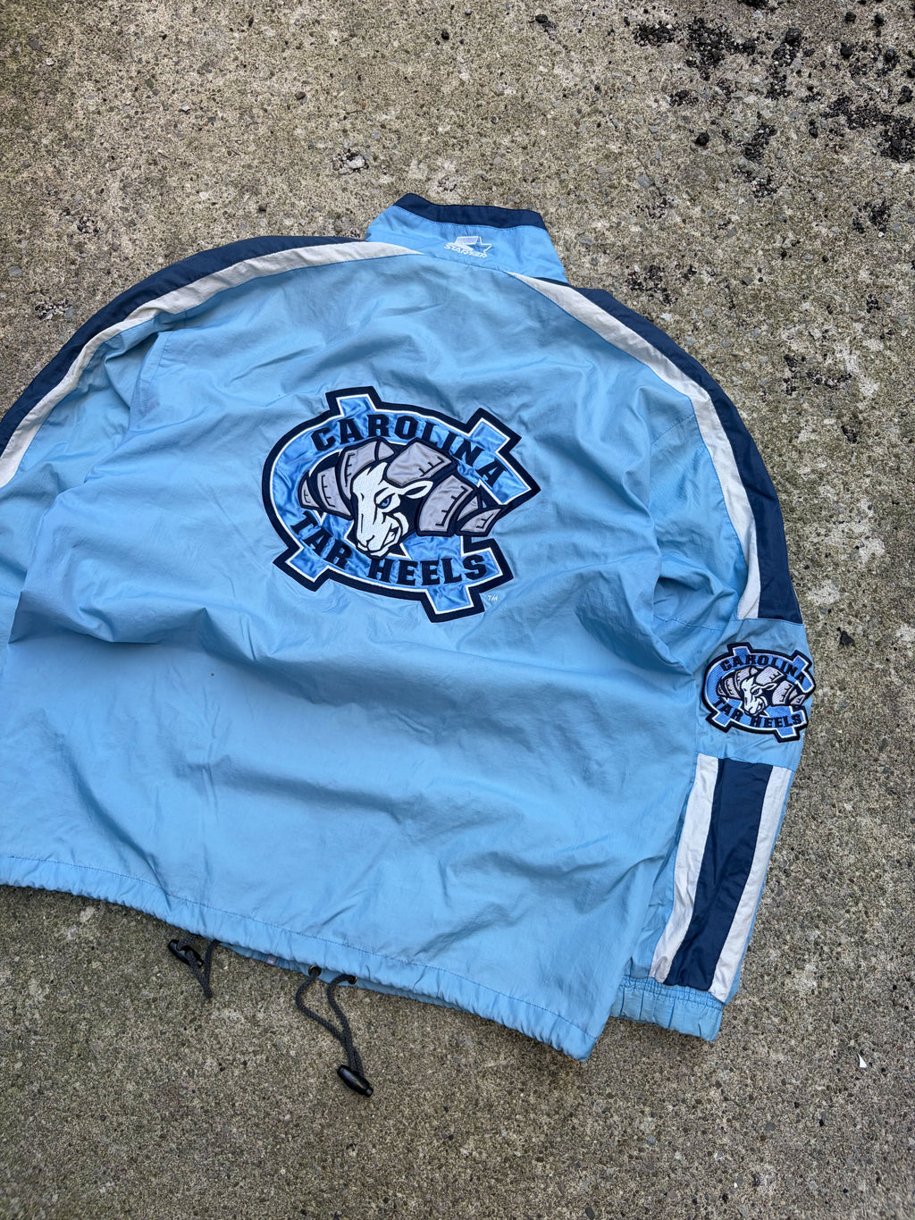 Vintage 90s UNC Tarheels NCAA Starter Windbreaker Jacket Size Medium