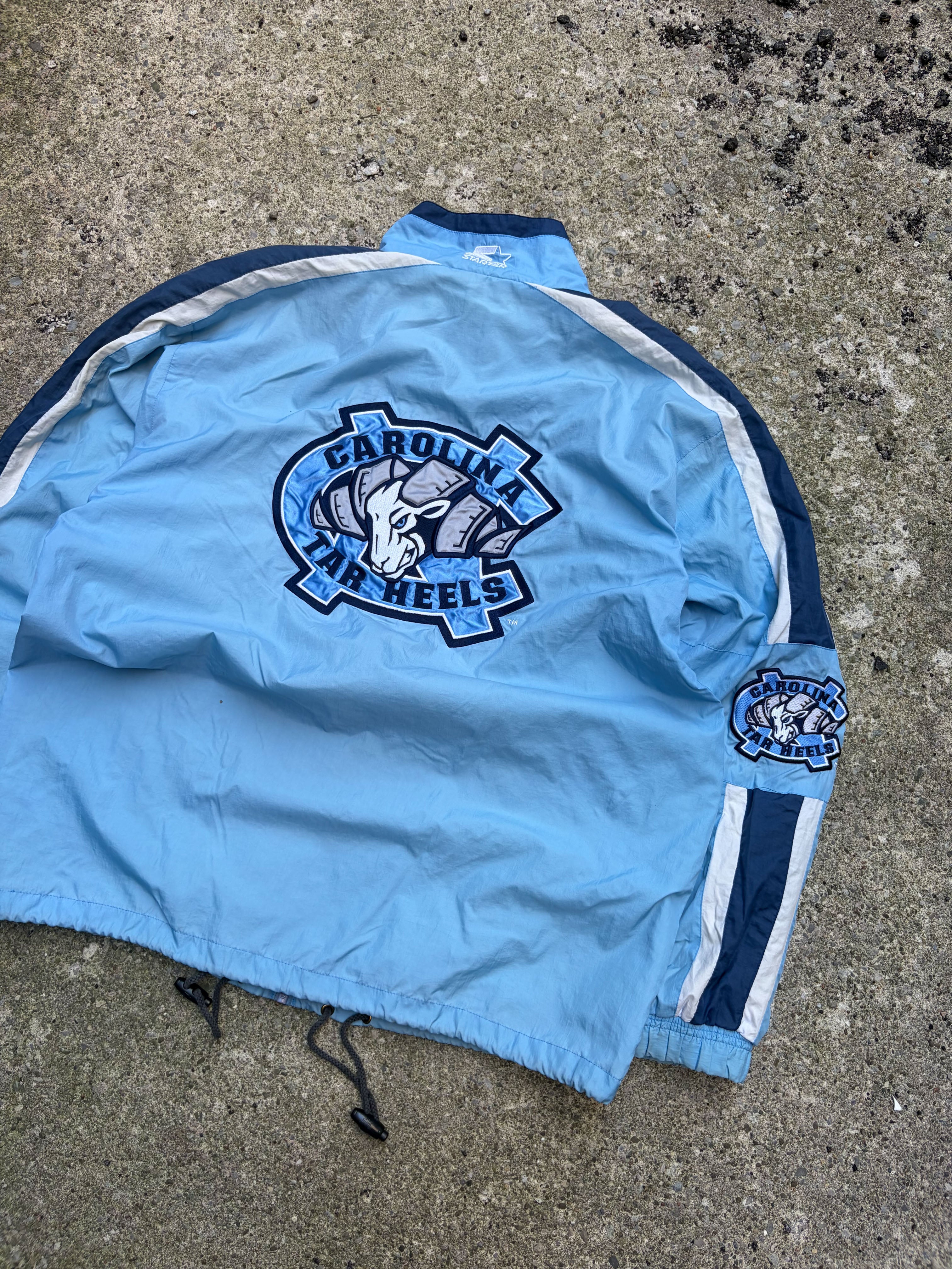 Vintage 90s UNC Tarheels NCAA Starter Windbreaker Jacket Size Medium