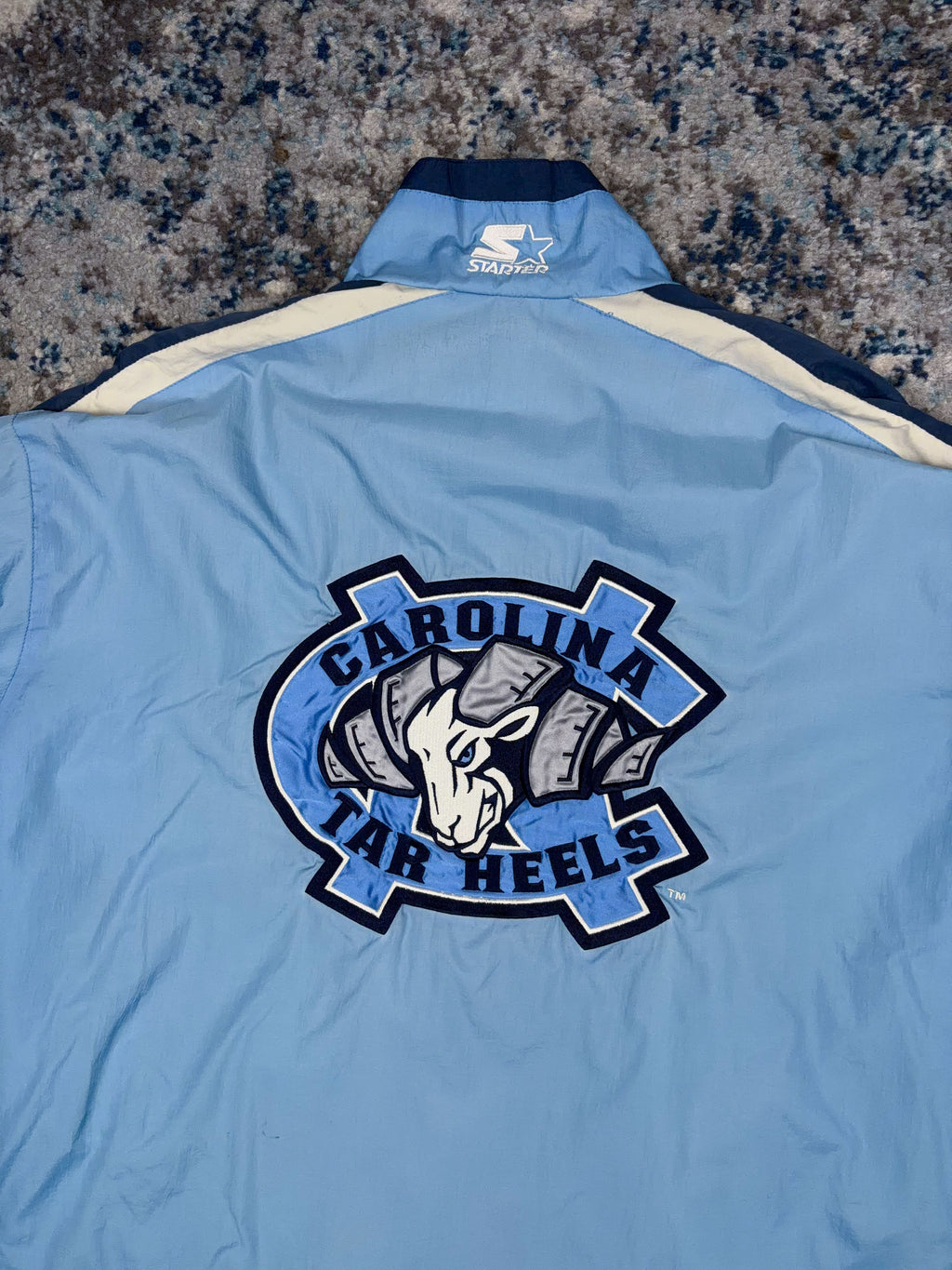 Vintage 90s UNC Tarheels NCAA Starter Windbreaker Jacket Size Medium
