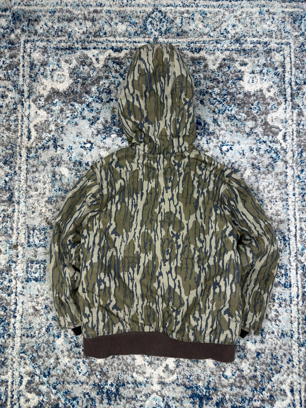 Vintage Carhartt Mossy Oak Bottomlands Hooded Bomber Jacket Size YOUTH M