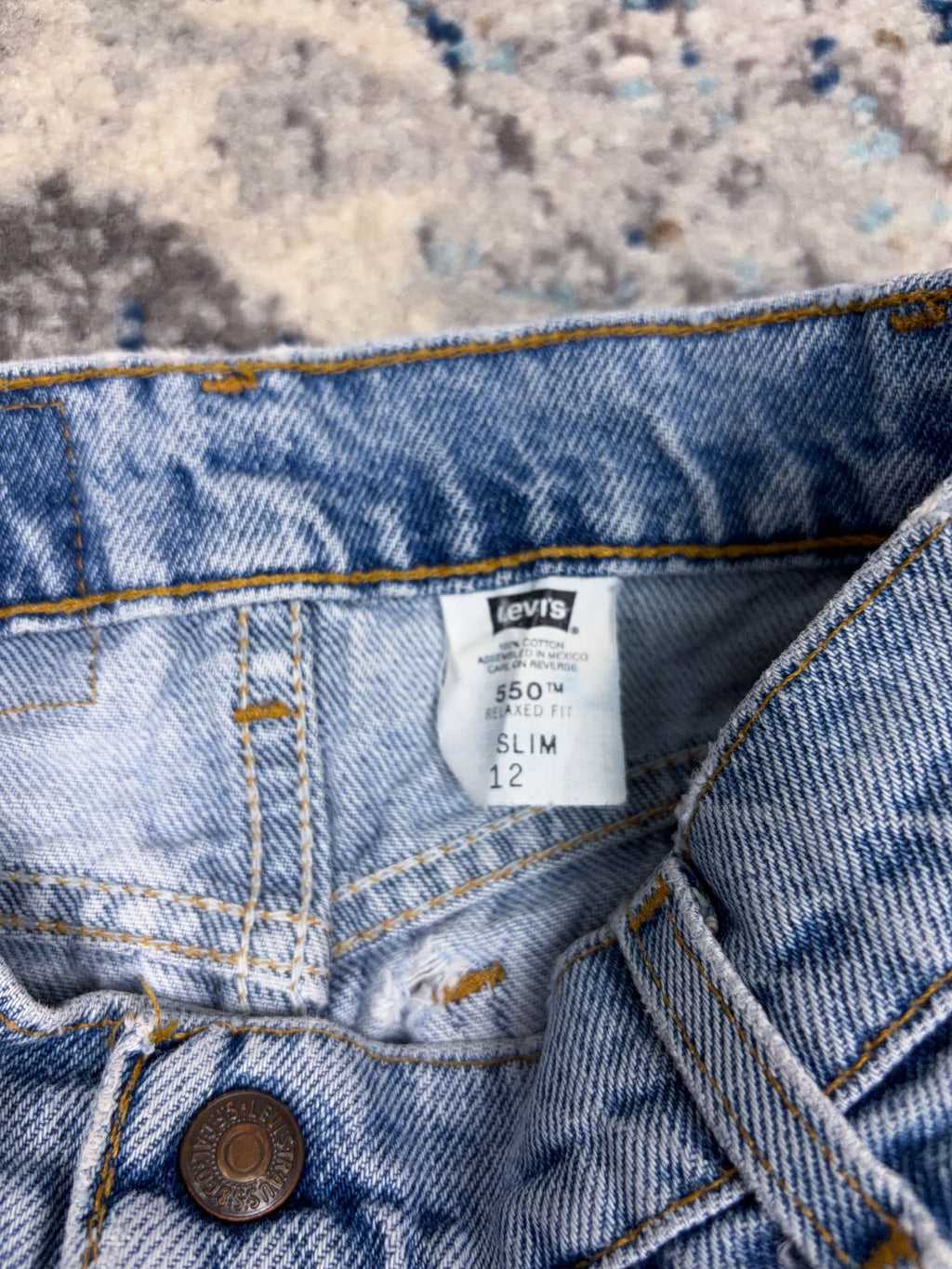 Vintage Levis 550 Orange Tab Slim Fit Medium Wash Pants Size 22 YOUTH
