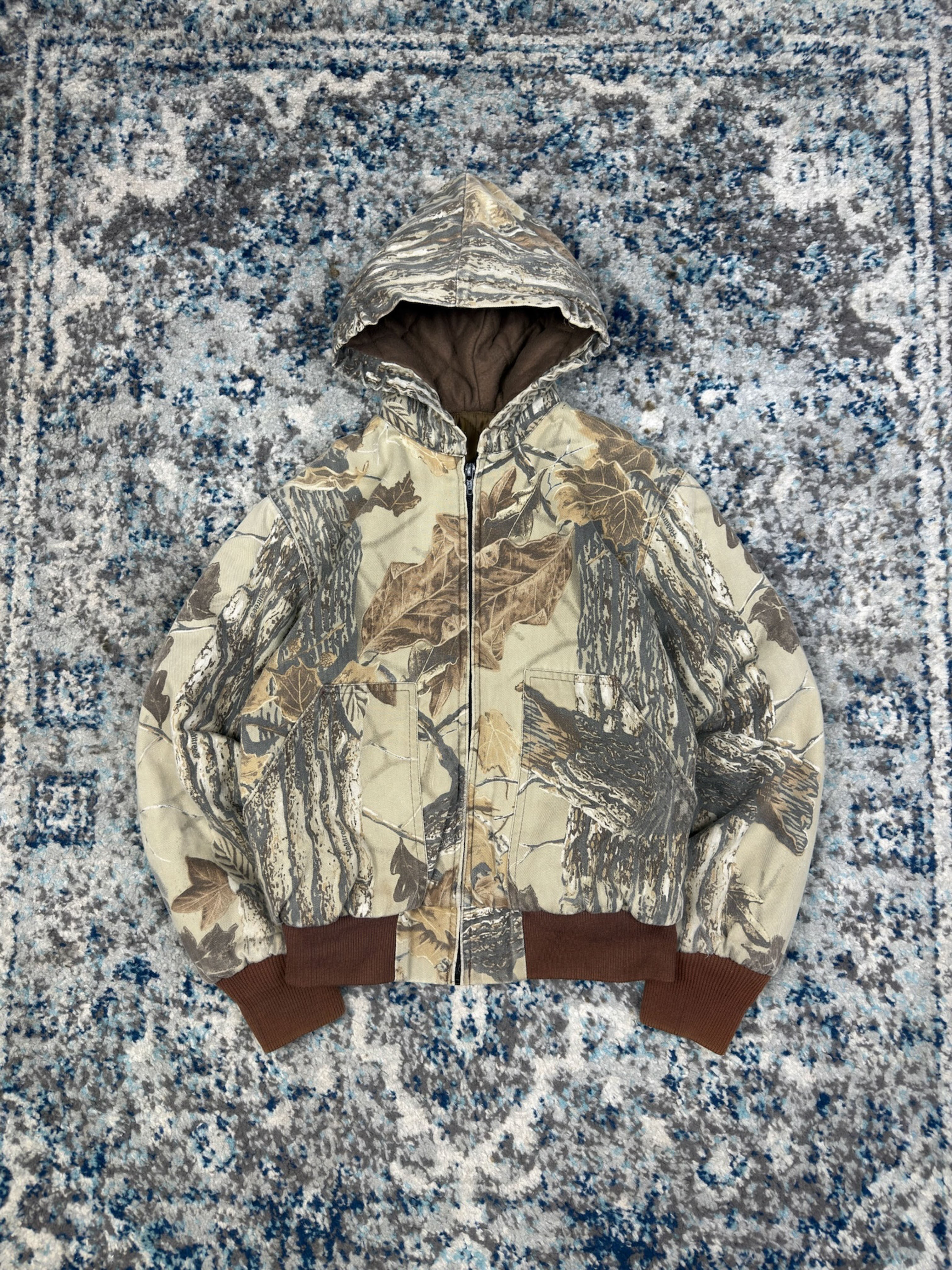 Vintage 90s Walls Realtree Hooded Workwear Bomber Jacket Size YOUTH M