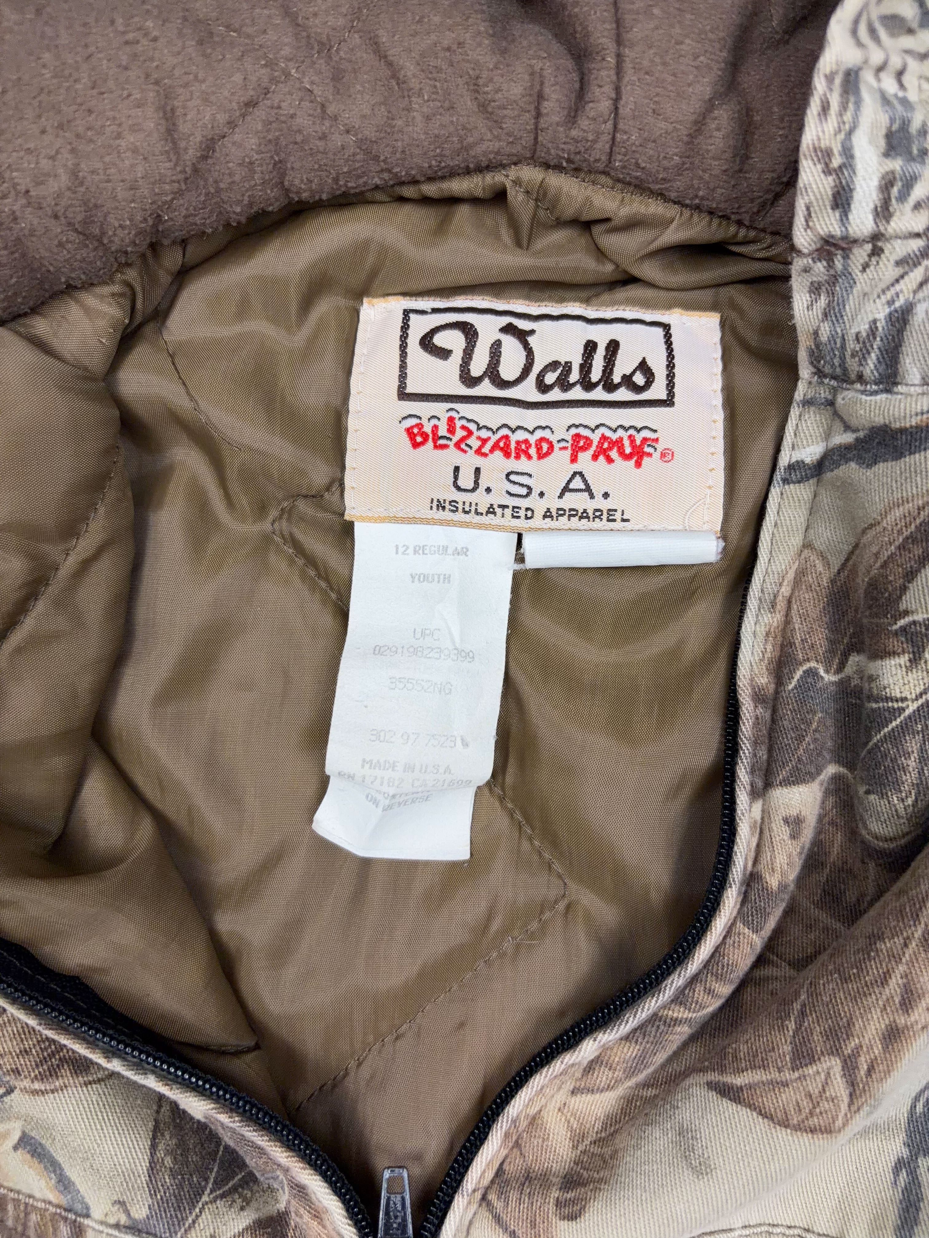 Vintage 90s Walls Realtree Hooded Workwear Bomber Jacket Size YOUTH M