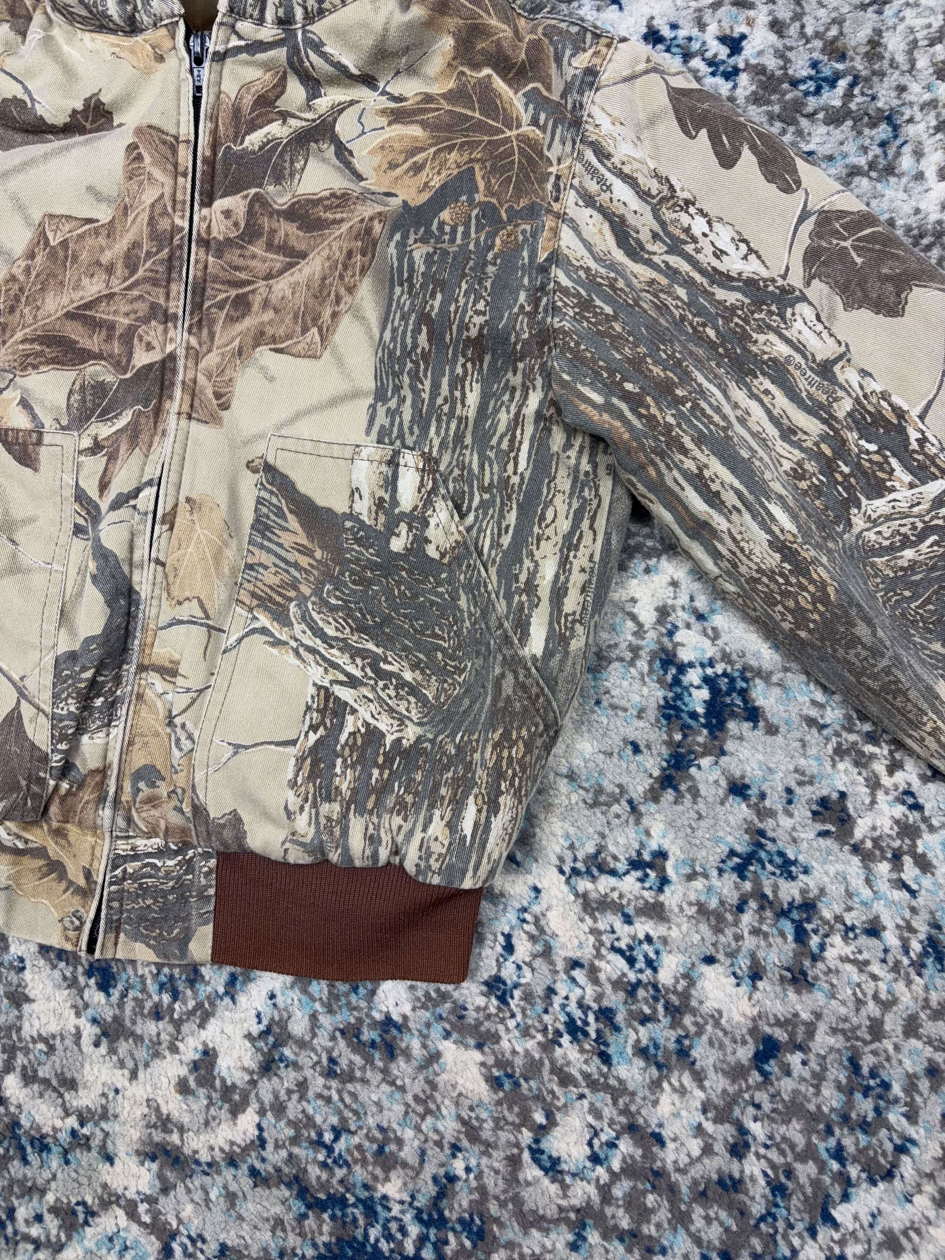 Vintage 90s Walls Realtree Hooded Workwear Bomber Jacket Size YOUTH M