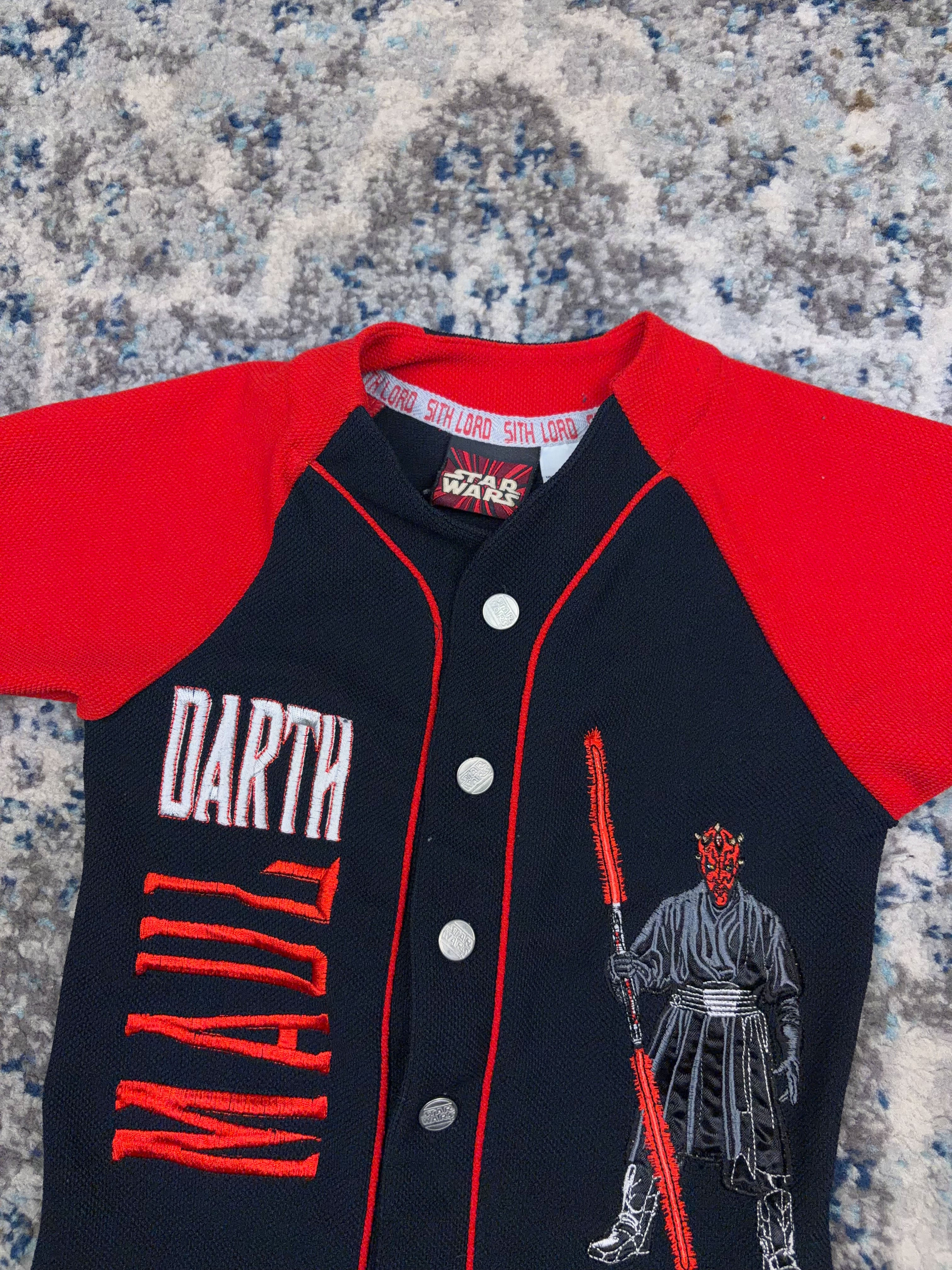 Vintage Star Wars Darth Maul Embroidered Baseball Jersey Size YOUTH 6/7