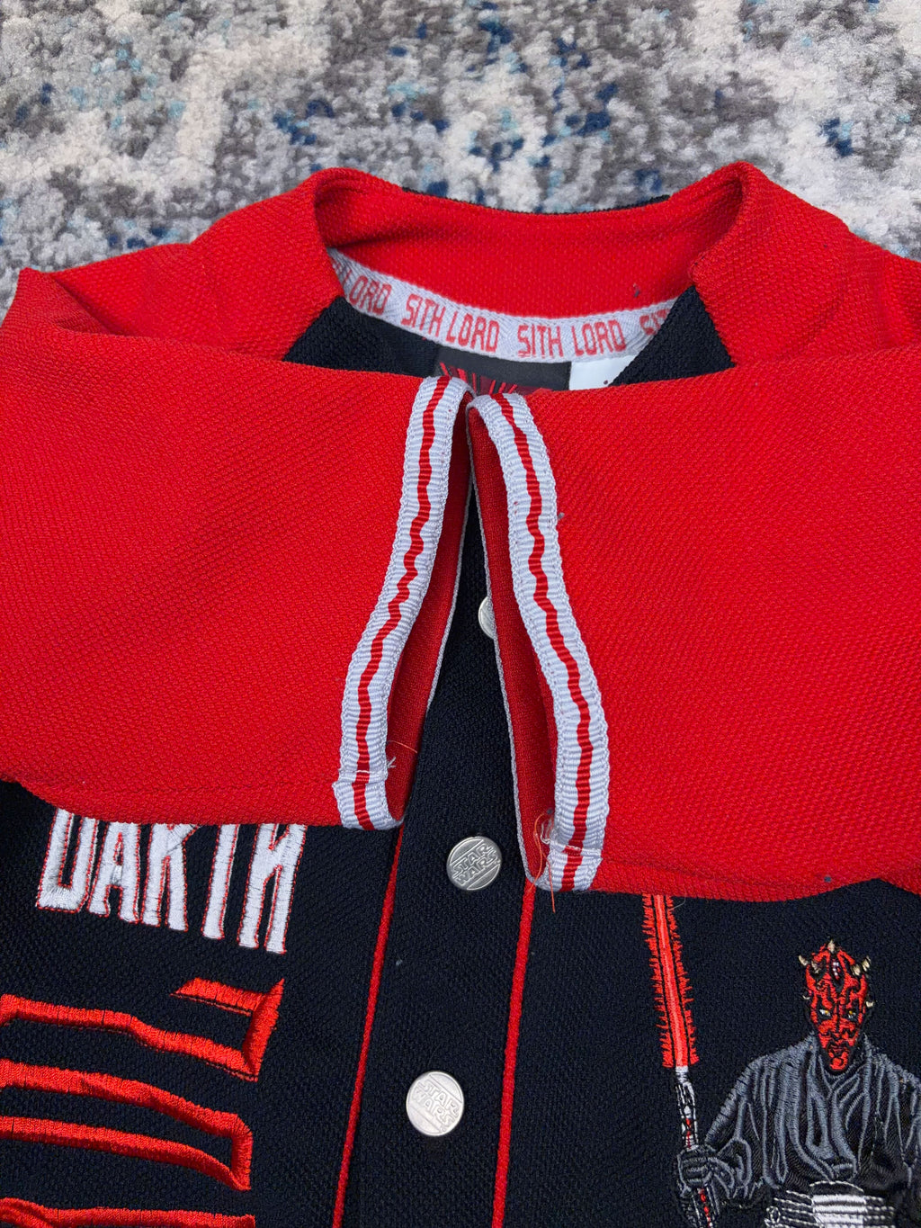 Vintage Star Wars Darth Maul Embroidered Baseball Jersey Size YOUTH 6/7