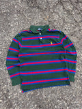 Vintage Polo Ralph Lauren Embroidered Pony 1/4 Button Up Shirt Sz YOUTH M