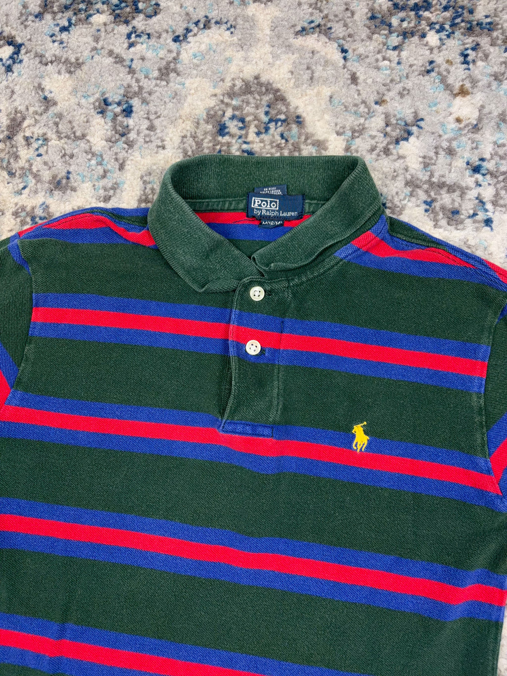 Vintage Polo Ralph Lauren Embroidered Pony 1/4 Button Up Shirt Sz YOUTH M