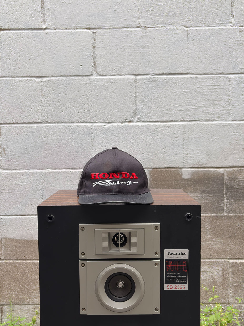Vintage Honda Racing Embroidered Leather Brim Snapback Hat OSFA
