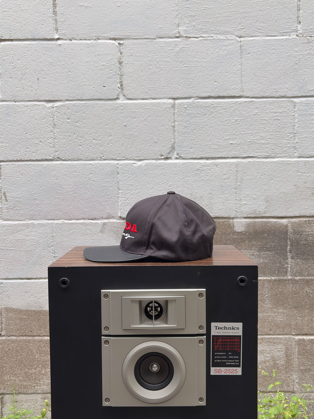 Vintage Honda Racing Embroidered Leather Brim Snapback Hat OSFA