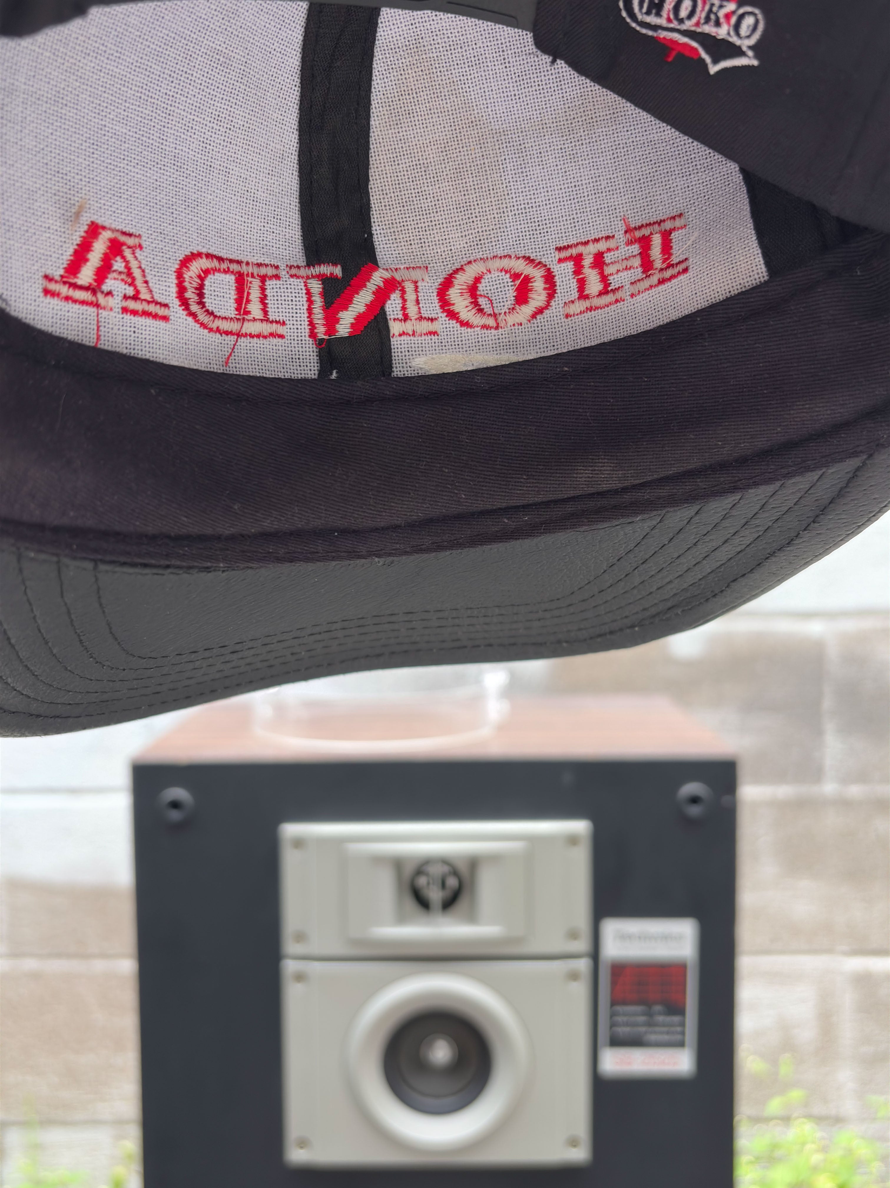 Vintage Honda Racing Embroidered Leather Brim Snapback Hat OSFA