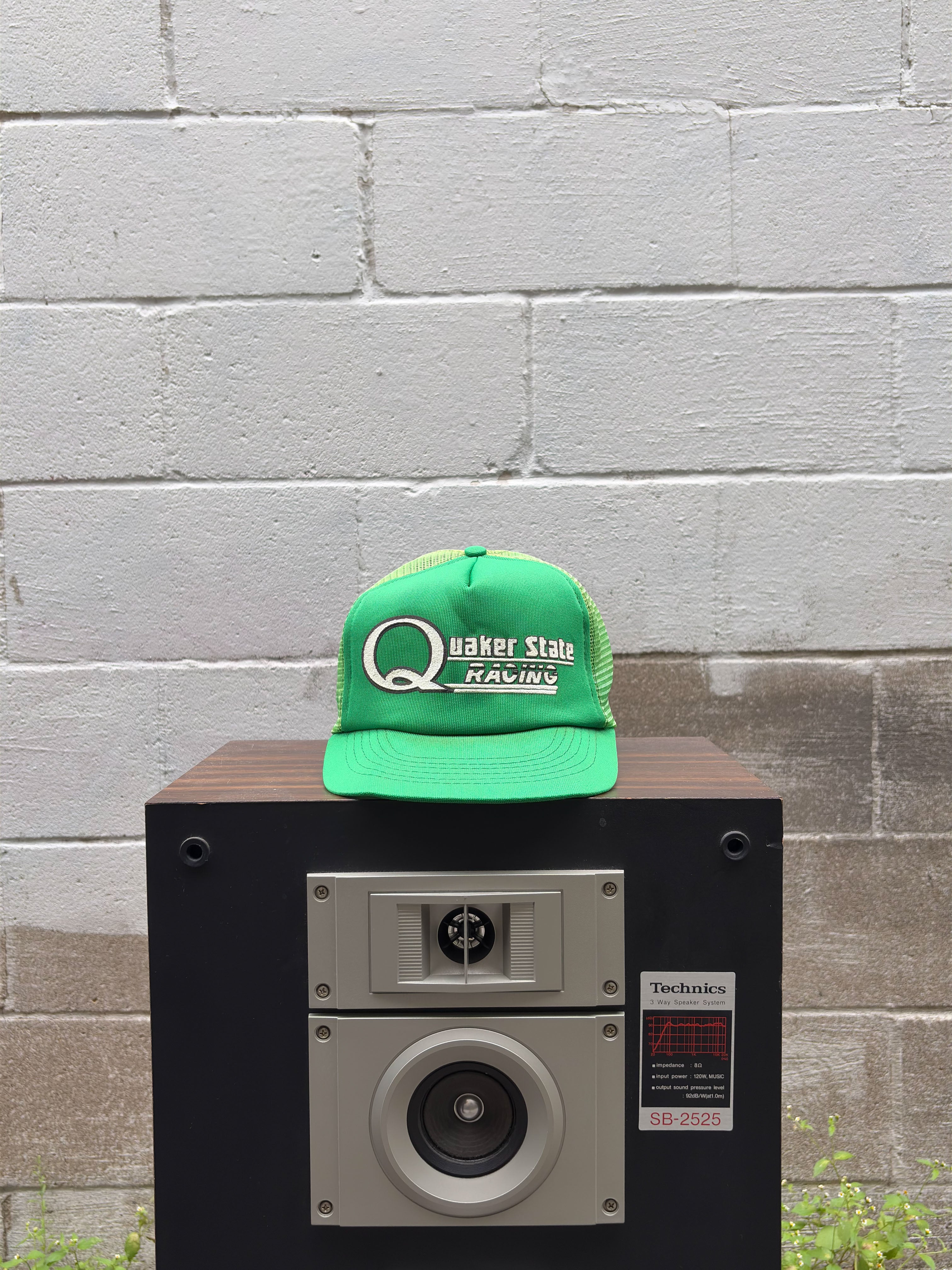Vintage 80s/90s Quaker State Racing Nascar Trucker Snapback Hat OSFA