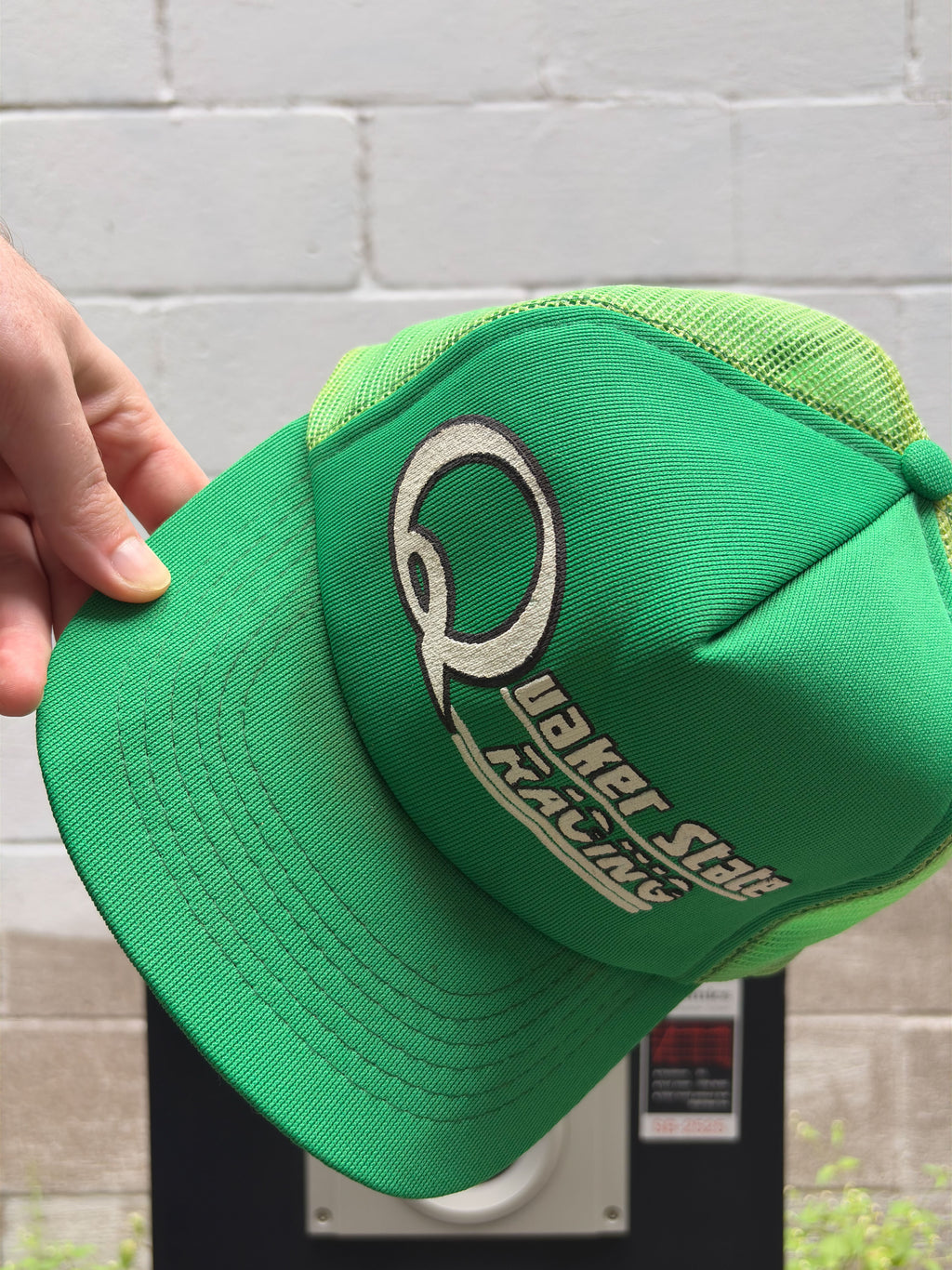 Vintage 80s/90s Quaker State Racing Nascar Trucker Snapback Hat OSFA
