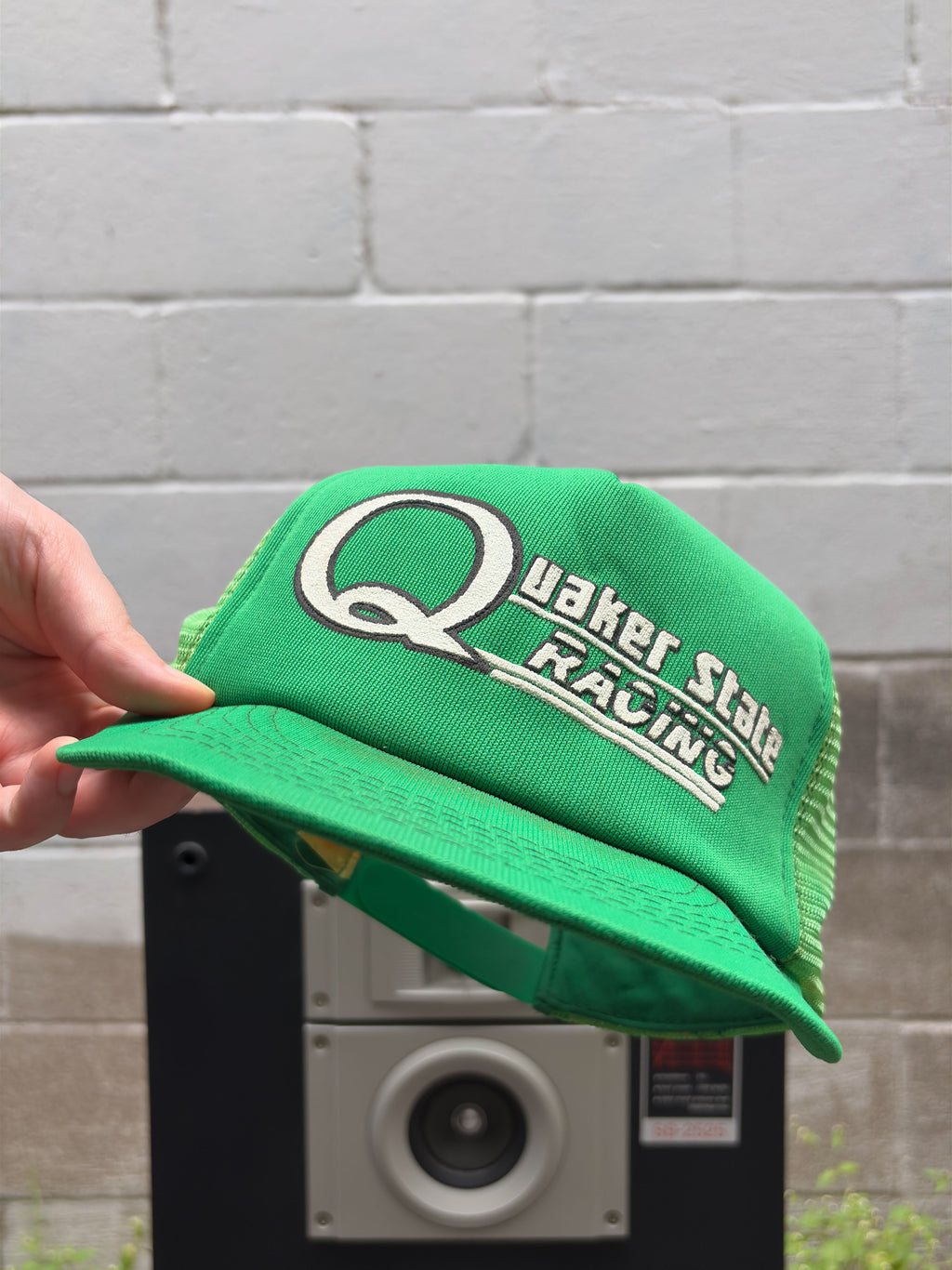 Vintage 80s/90s Quaker State Racing Nascar Trucker Snapback Hat OSFA