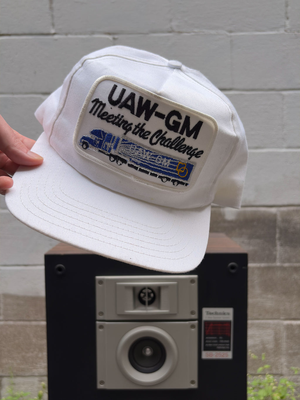 Vintage 90S UAW-GM Freight Meeting The Challenge Strapback Hat OSFA