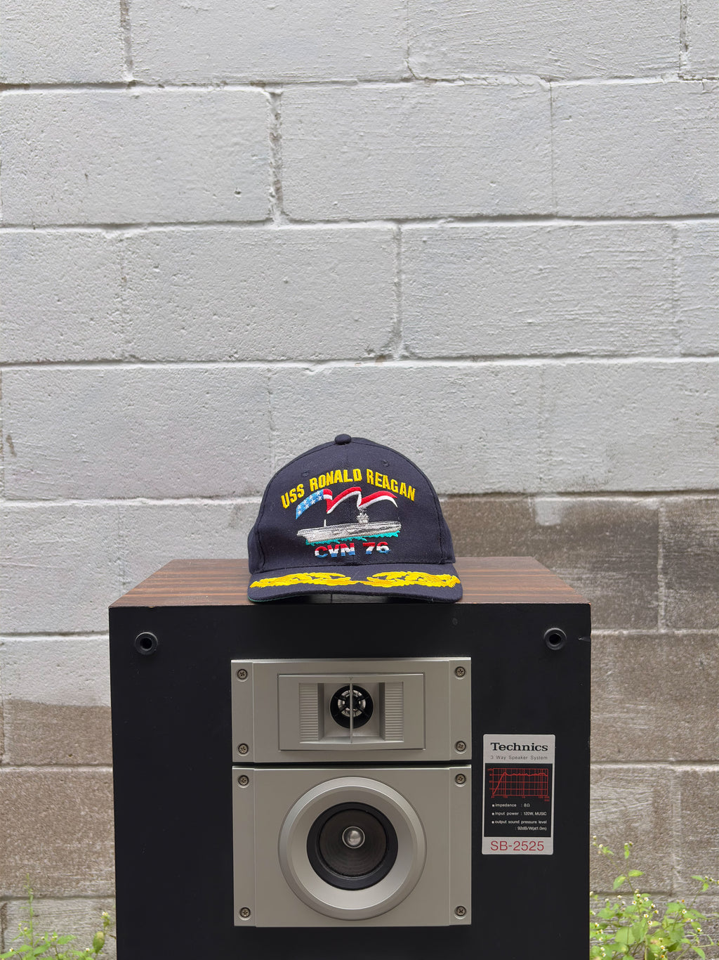 Vintage 90s USS Ronald Reagan Navy Embroidered Snapback Hat OSFA