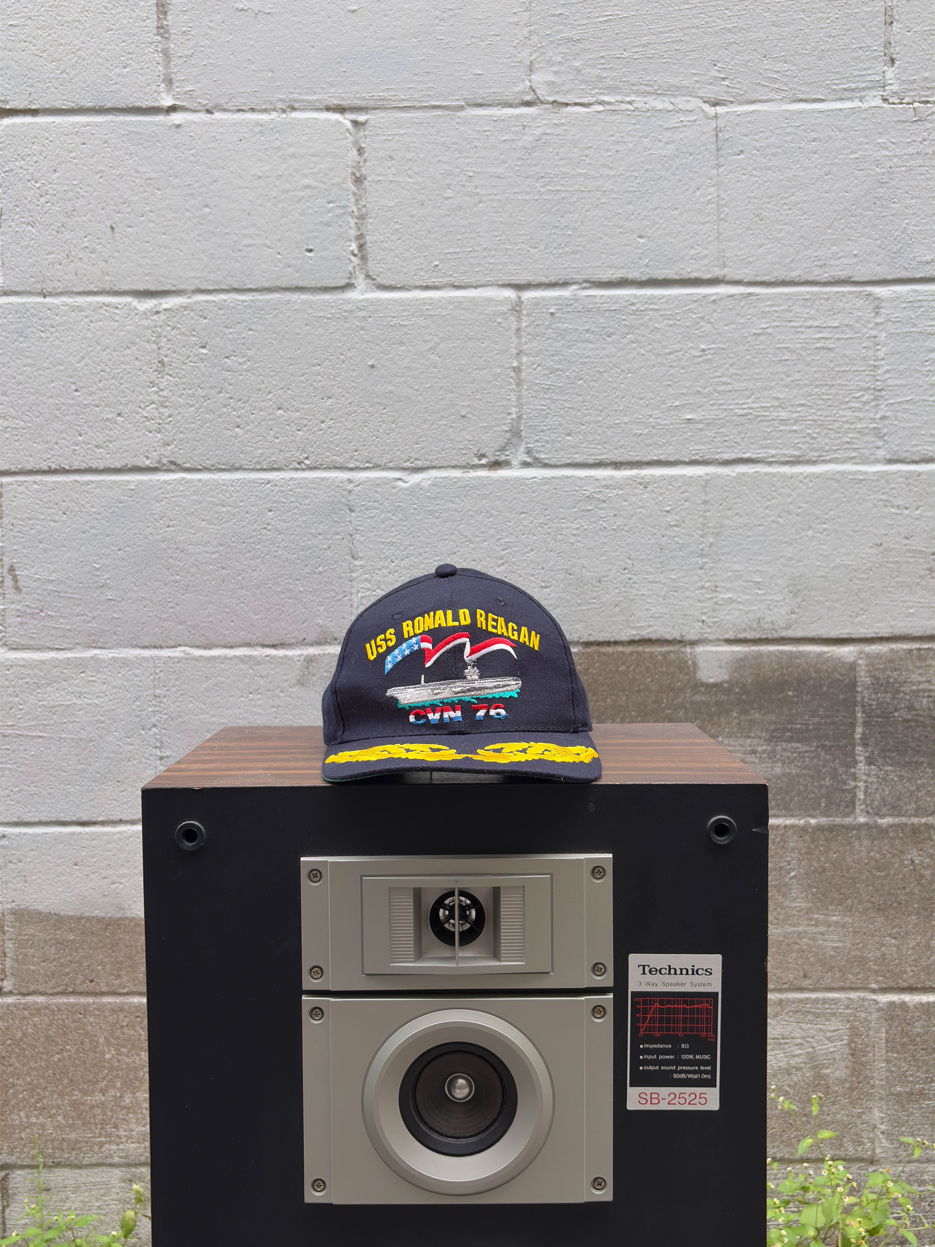 Vintage 90s USS Ronald Reagan Navy Embroidered Snapback Hat OSFA