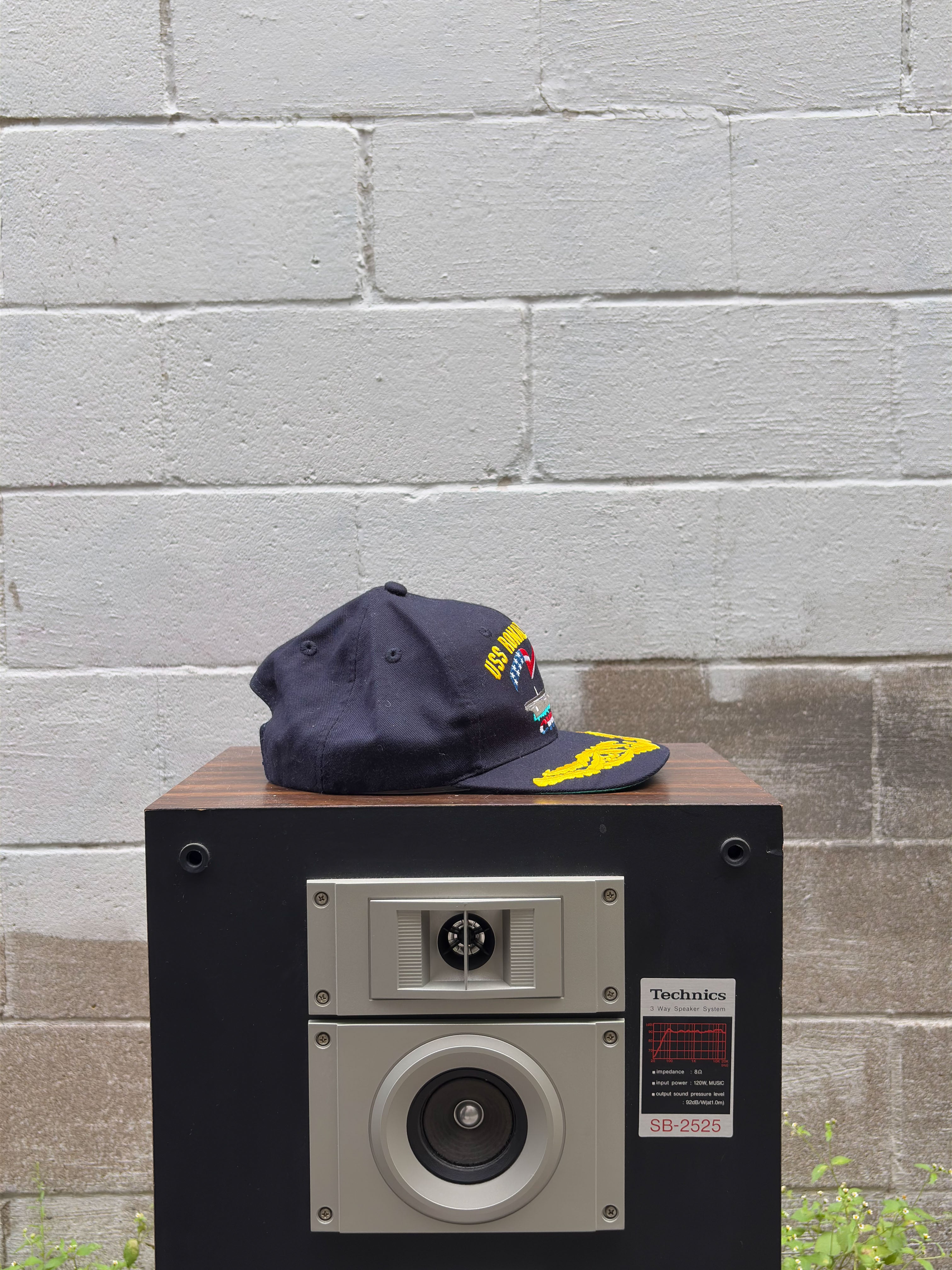 Vintage 90s USS Ronald Reagan Navy Embroidered Snapback Hat OSFA