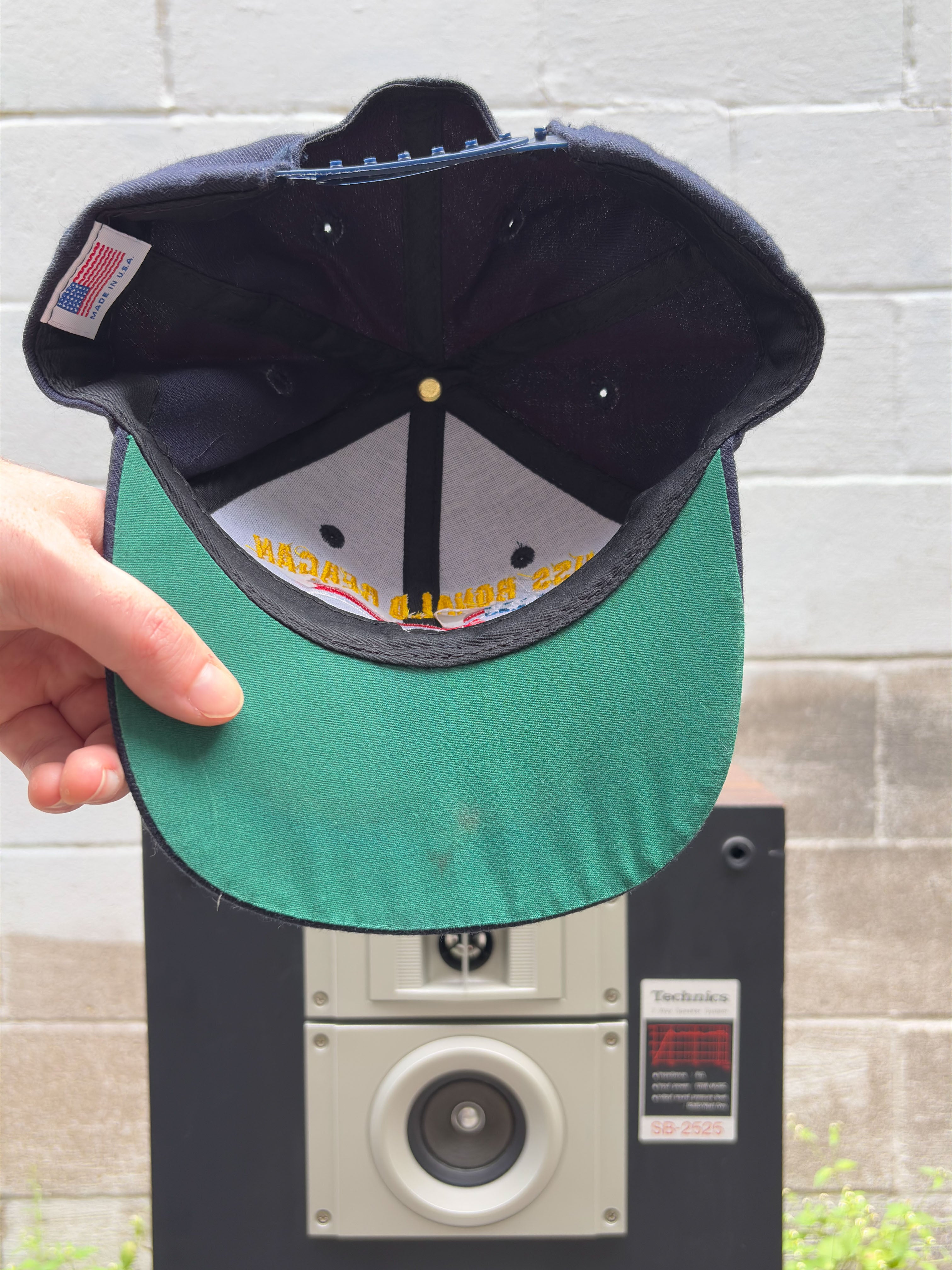 Vintage 90s USS Ronald Reagan Navy Embroidered Snapback Hat OSFA