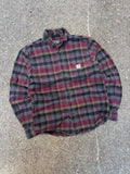 Vintage Carhartt Relaxed Fit Plaid Long Sleeve Button Up Shirt Size Small