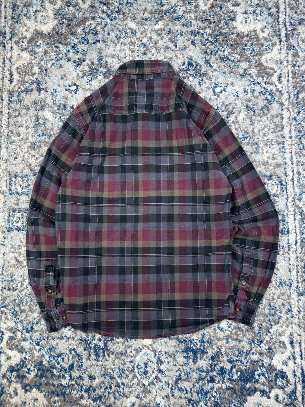 Vintage Carhartt Relaxed Fit Plaid Long Sleeve Button Up Shirt Size Small