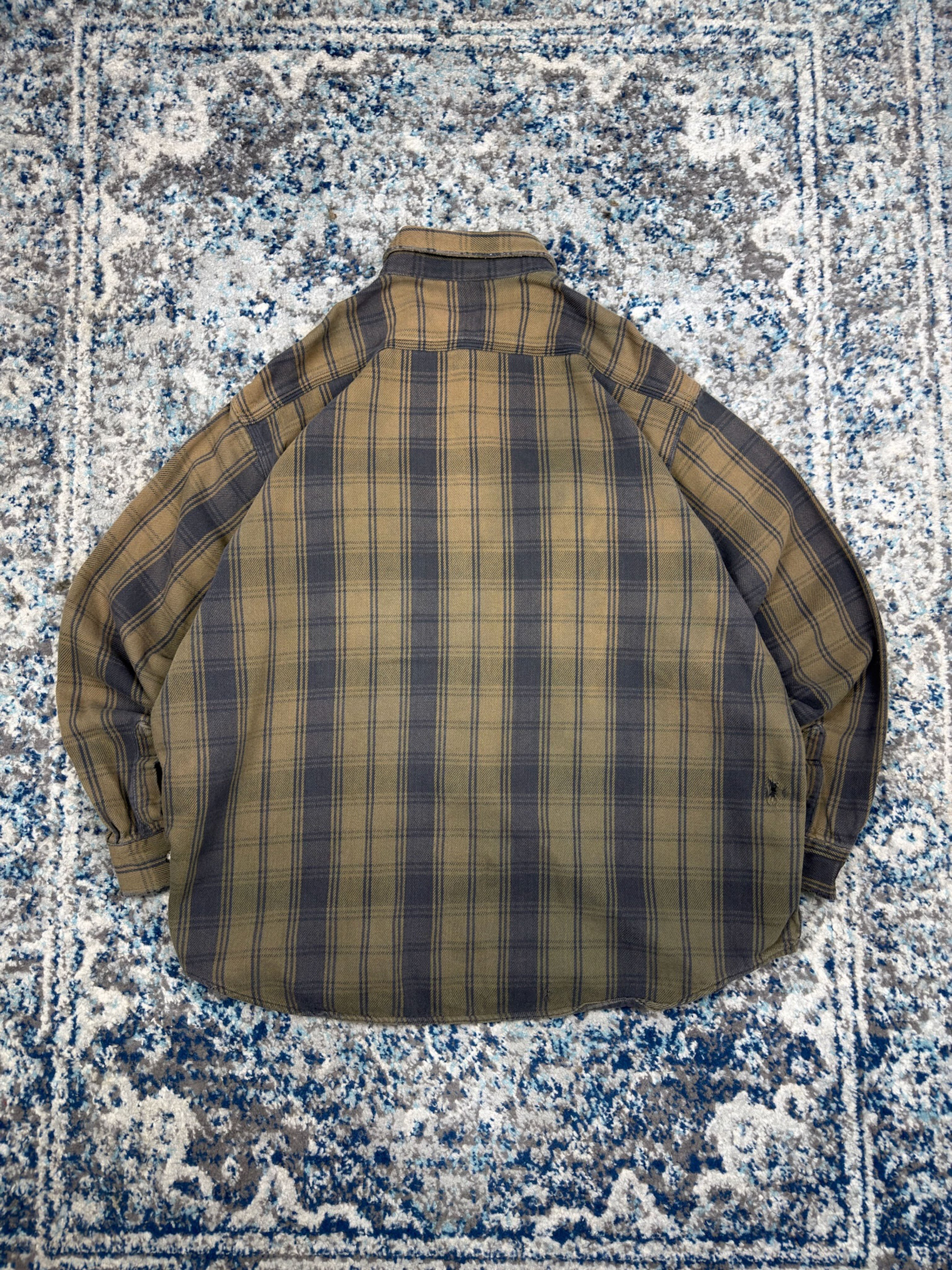 Vintage 90s Carhartt Plaid Long Sleeve Workwear Button Up Shirt Size 2XL