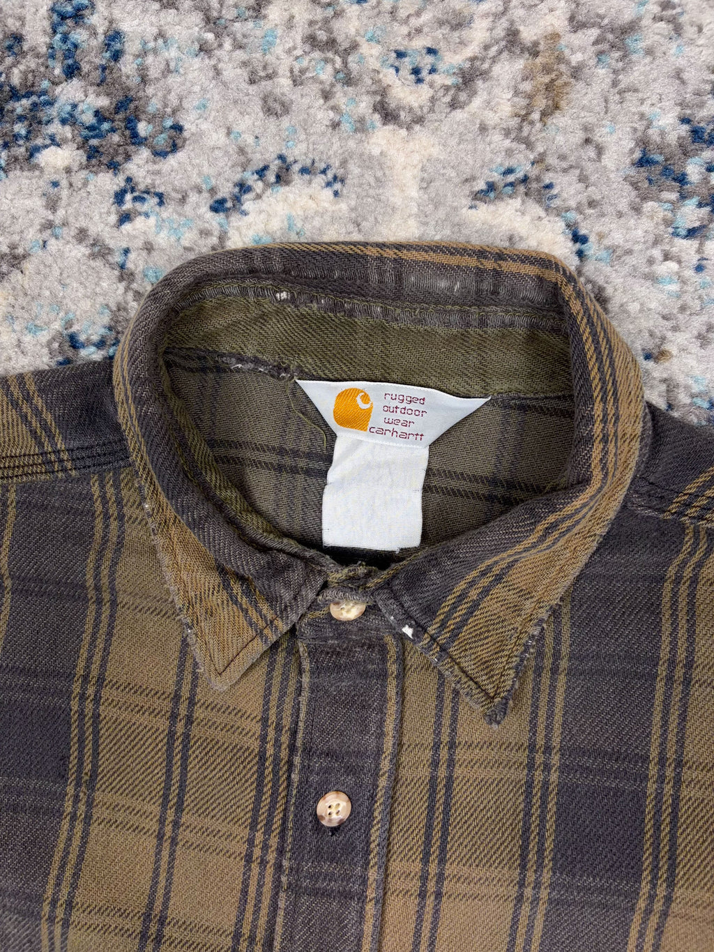 Vintage 90s Carhartt Plaid Long Sleeve Workwear Button Up Shirt Size 2XL