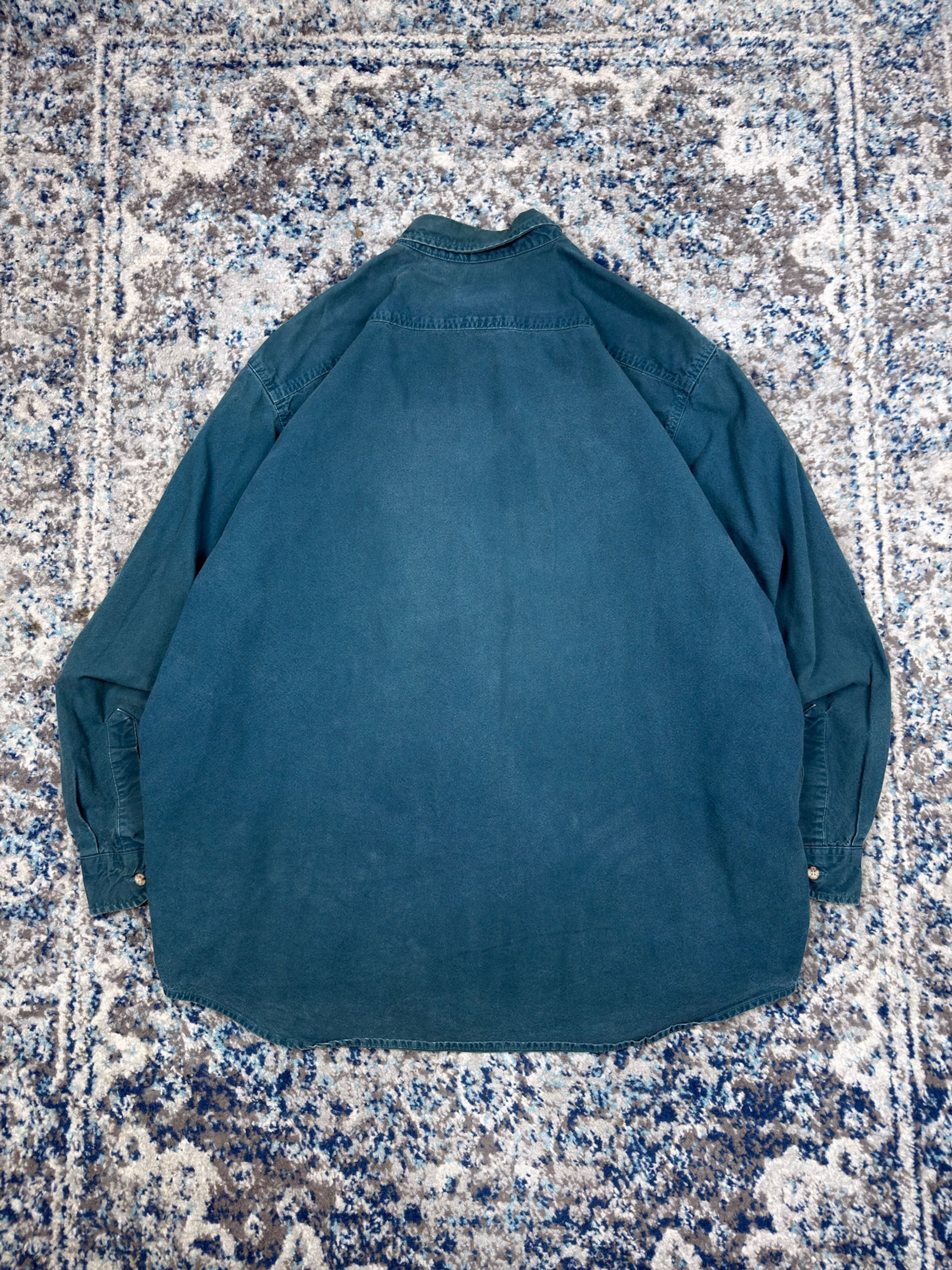 Vintage Carhartt Double Pocket Long Sleeve Workwear Button Up Shirt Size XL
