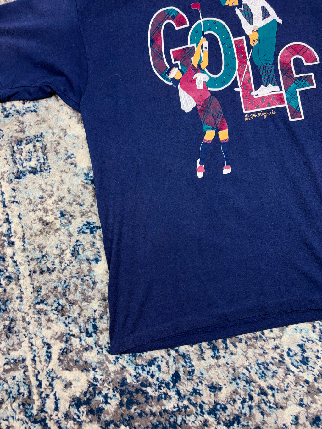 Vintage 1992 Golf Graphic Spellout Collared T-Shirt Size Large