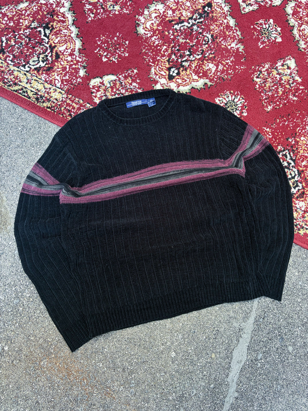Vintage Reservoir Worldwide Striped Pullover Knit Sweater Size XL