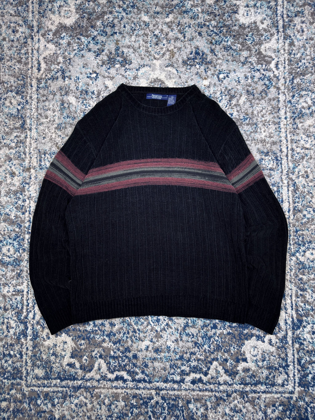 Vintage Reservoir Worldwide Striped Pullover Knit Sweater Size XL