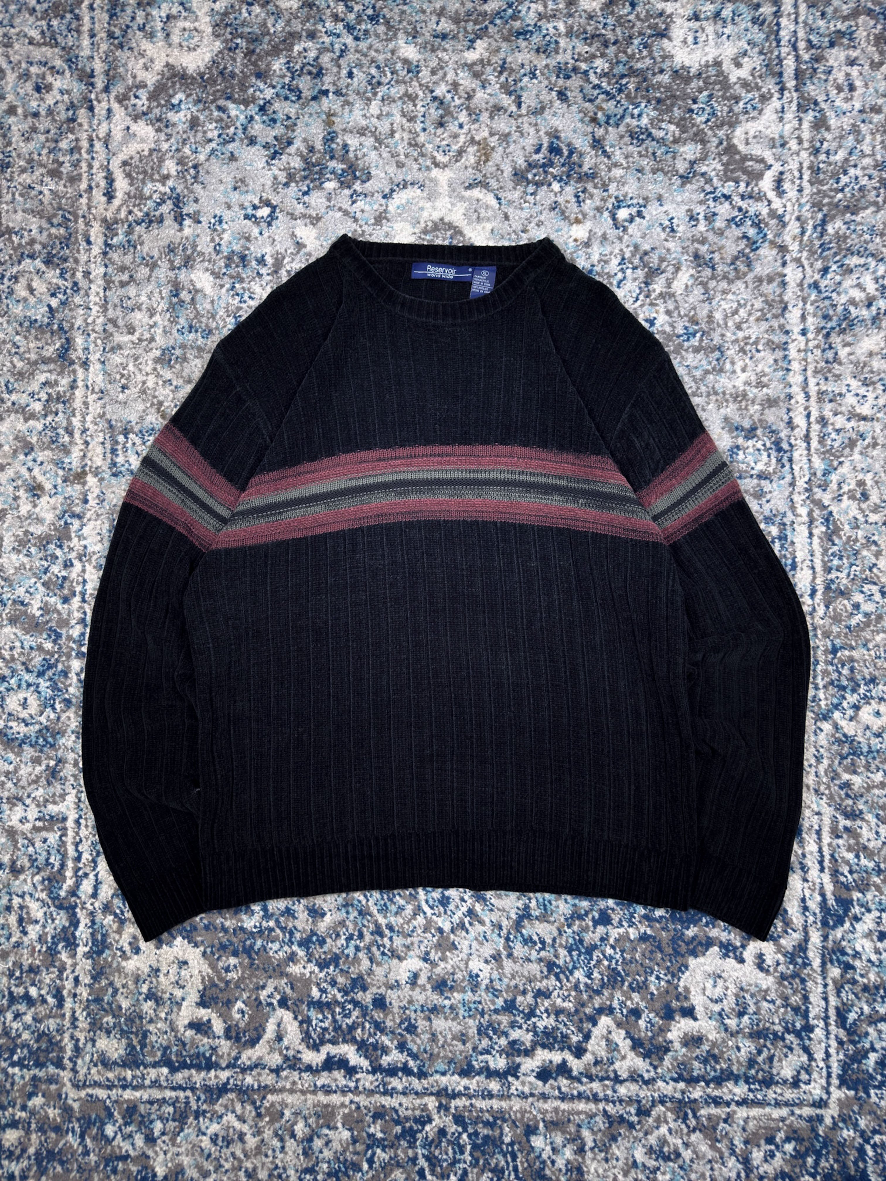 Vintage Reservoir Worldwide Striped Pullover Knit Sweater Size XL