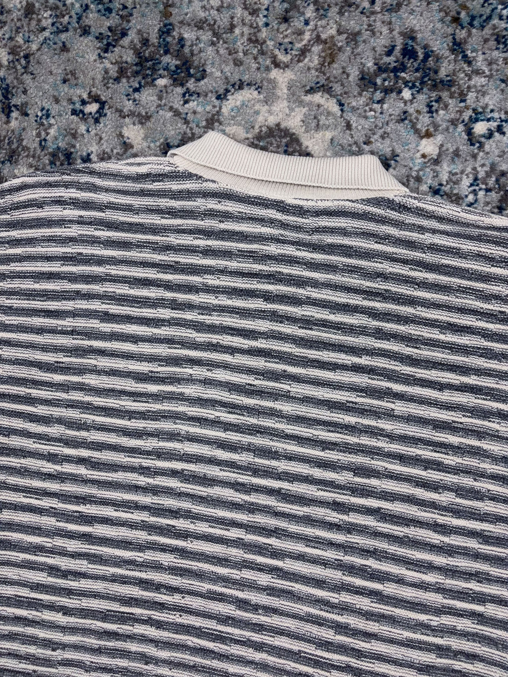 Vintage Barrell II Striped 1/4 Button Collared Knit Sweater Size XL