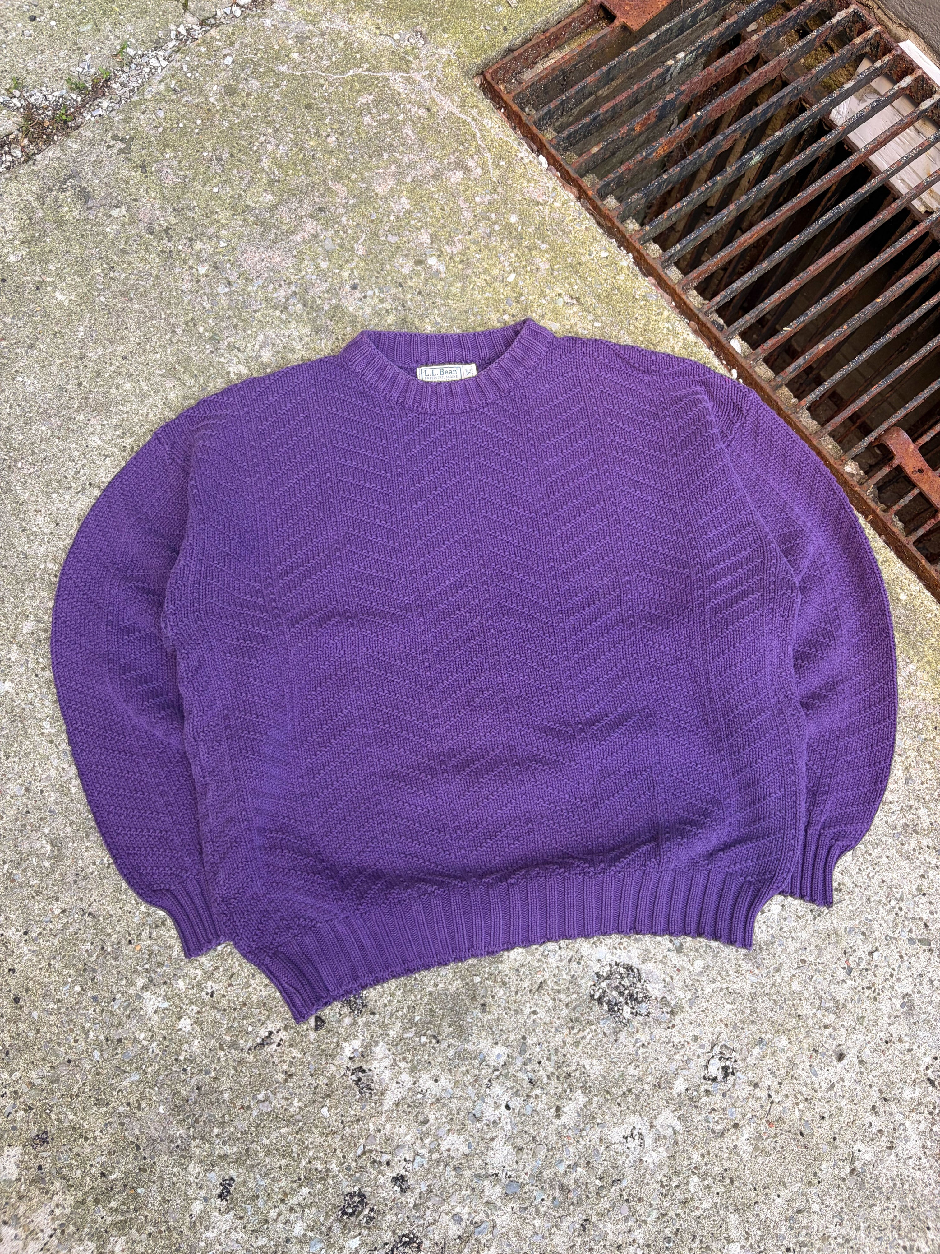 Vintage 90s L.L. Bean Textured Pullover Knit Sweater Size XL