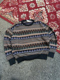 Vintage 90s London Fog Geometric Pattern Print Knit Sweater Size 2XLT
