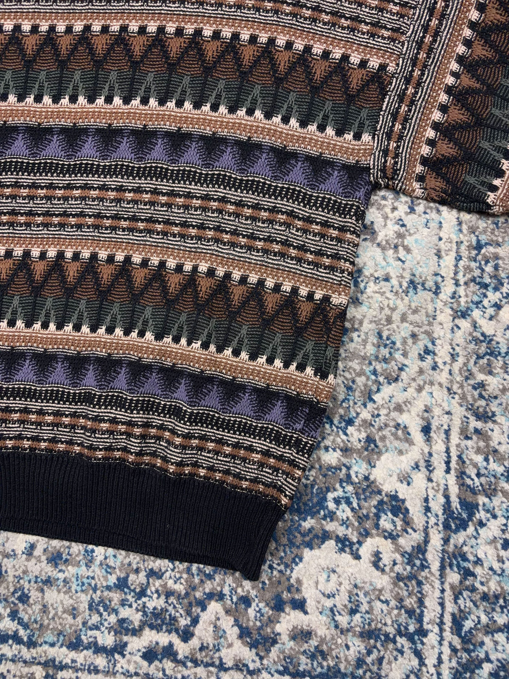 Vintage 90s London Fog Geometric Pattern Print Knit Sweater Size 2XLT