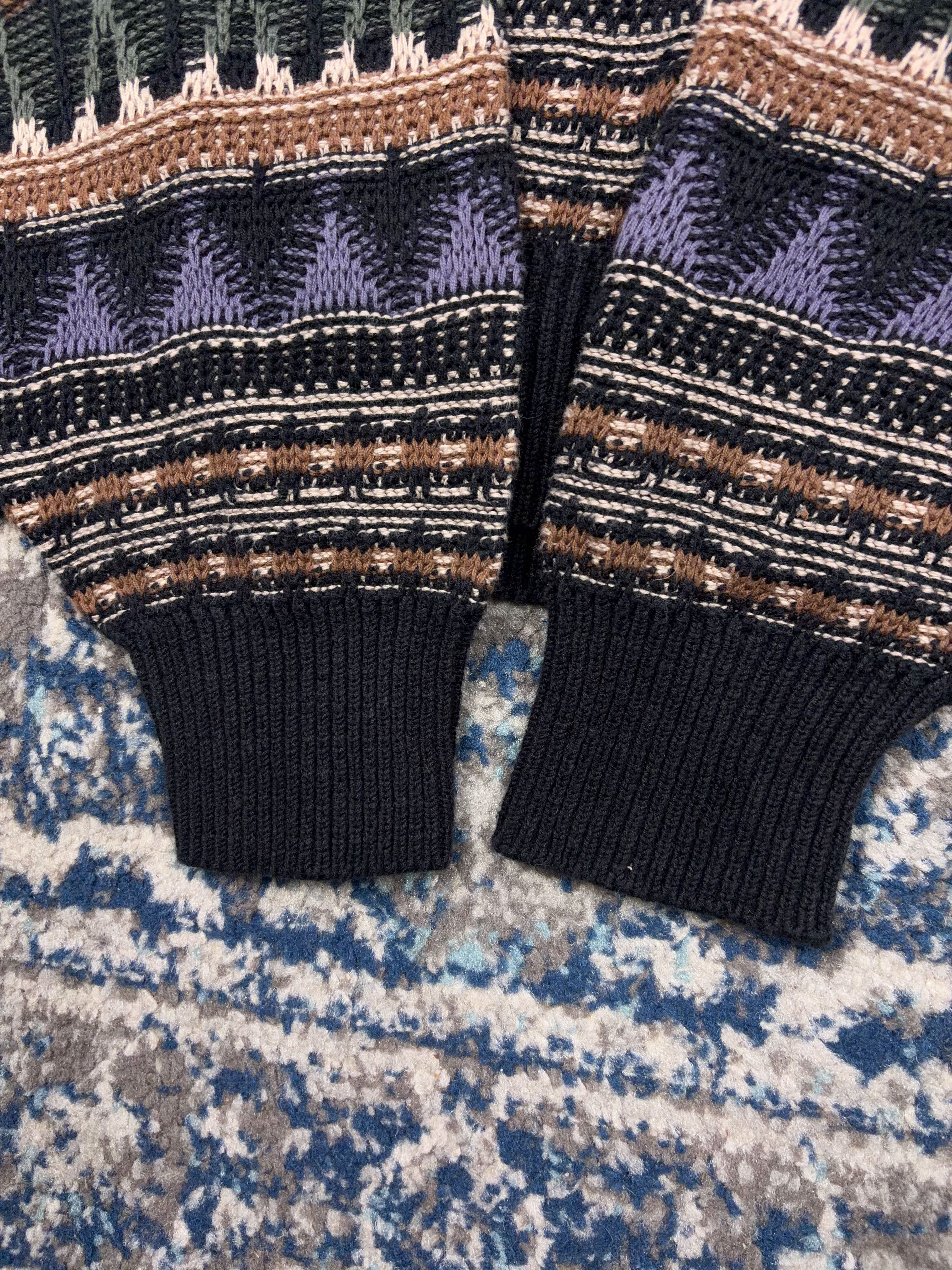 Vintage 90s London Fog Geometric Pattern Print Knit Sweater Size 2XLT