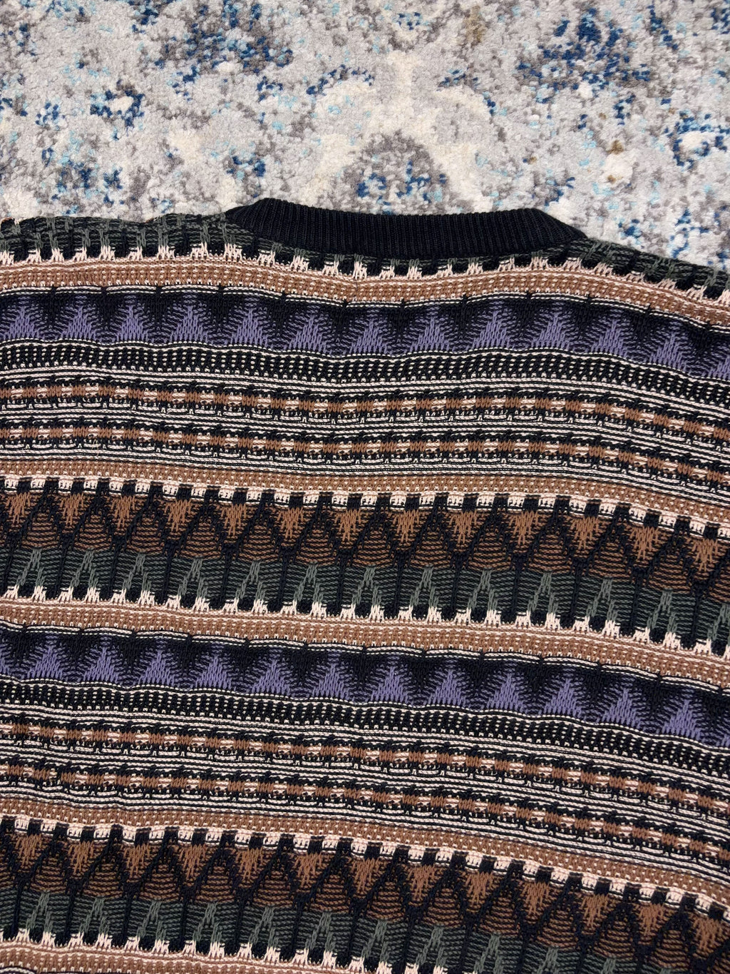 Vintage 90s London Fog Geometric Pattern Print Knit Sweater Size 2XLT