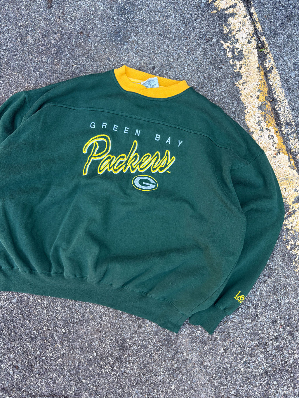 Vintage Green Bay Packers NFL Embroidered Script Sweatshirt Size 2XL