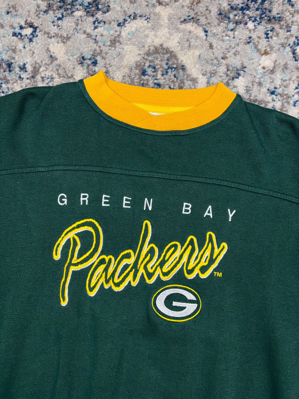 Vintage Green Bay Packers NFL Embroidered Script Sweatshirt Size 2XL