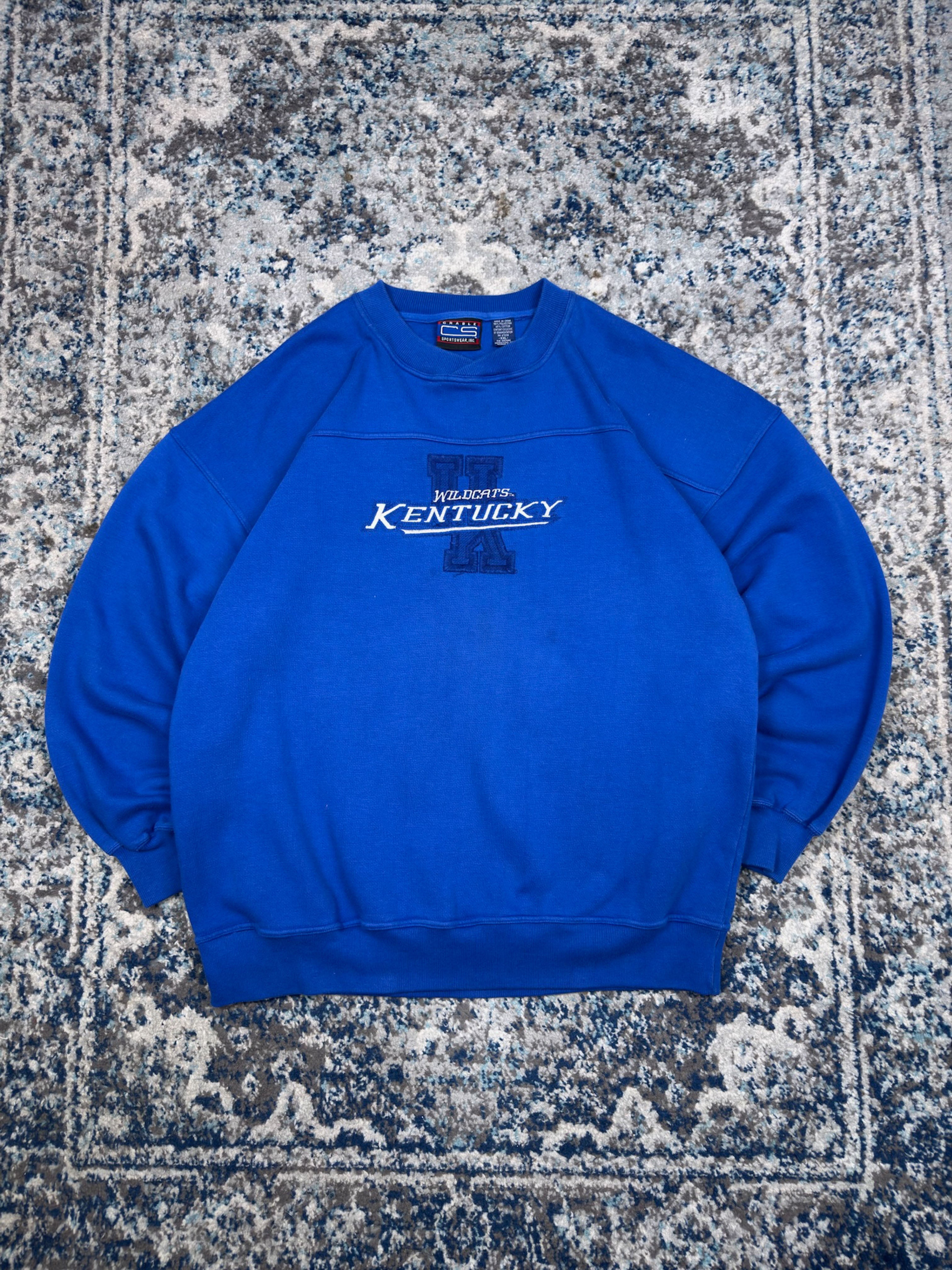 Vintage Kentucky Wildcats NCAA Embroidered Logo Sweatshirt Size 2XL