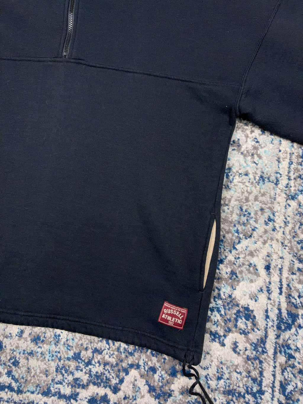 Vintage 90s Russell Athletic 1/4 Zip Mockneck Sweatshirt Size XL