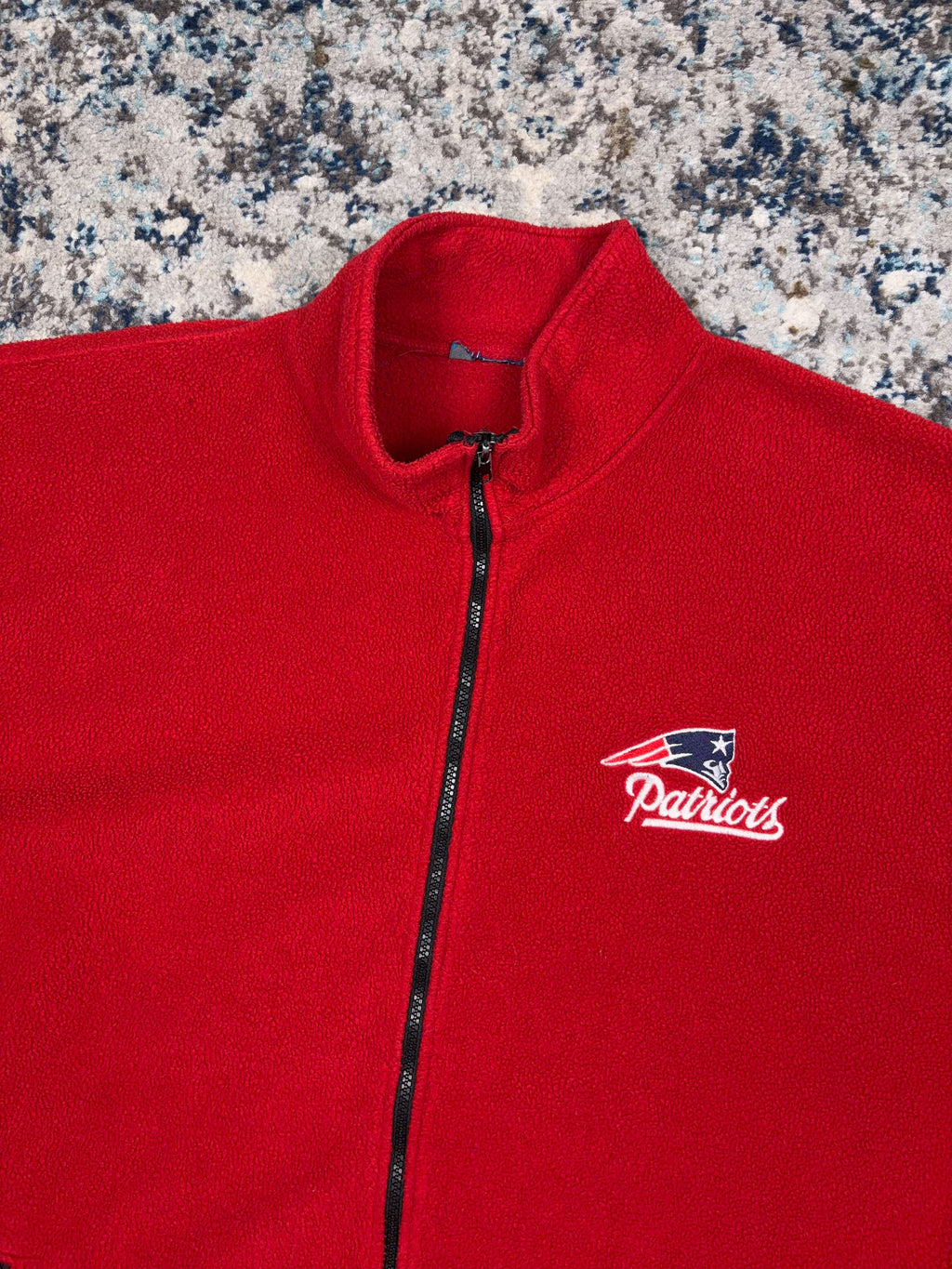 Vintage New England Patriots NFL Embroidered Full Zip Fleece Sweatshirt Size 2XL